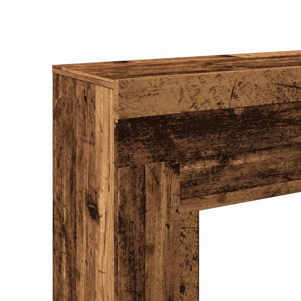 Cornice per camino effetto legno anticato, 100 x 30 x 87,5 cm, per caminetti elettrici con ripiano e supporto da parete, accessorio decorativo per camino per soggiorno e giardino