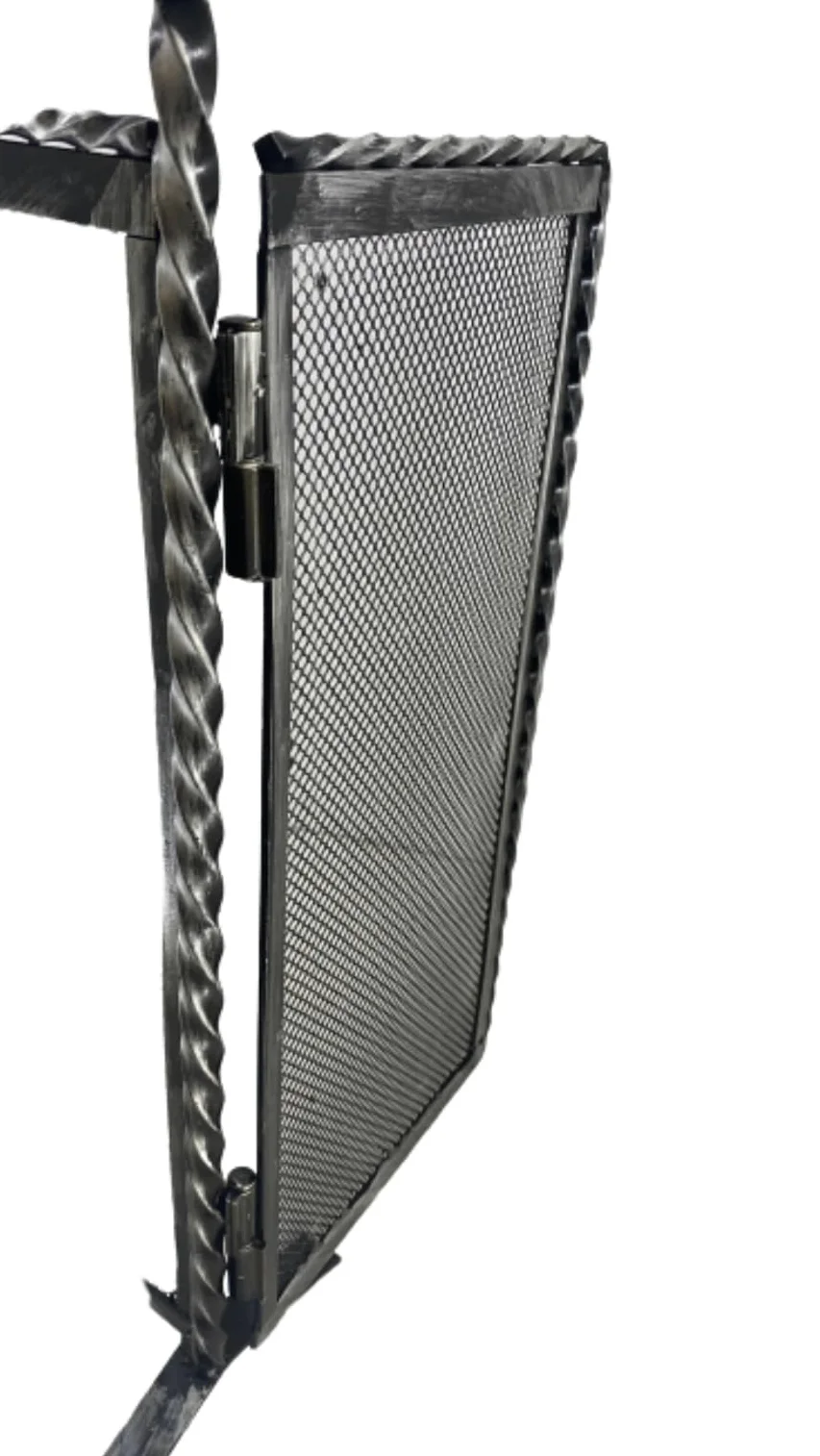 Parascintille in ferro battuto con ante per camino caminetto fuoco 50 cm x 50 cm