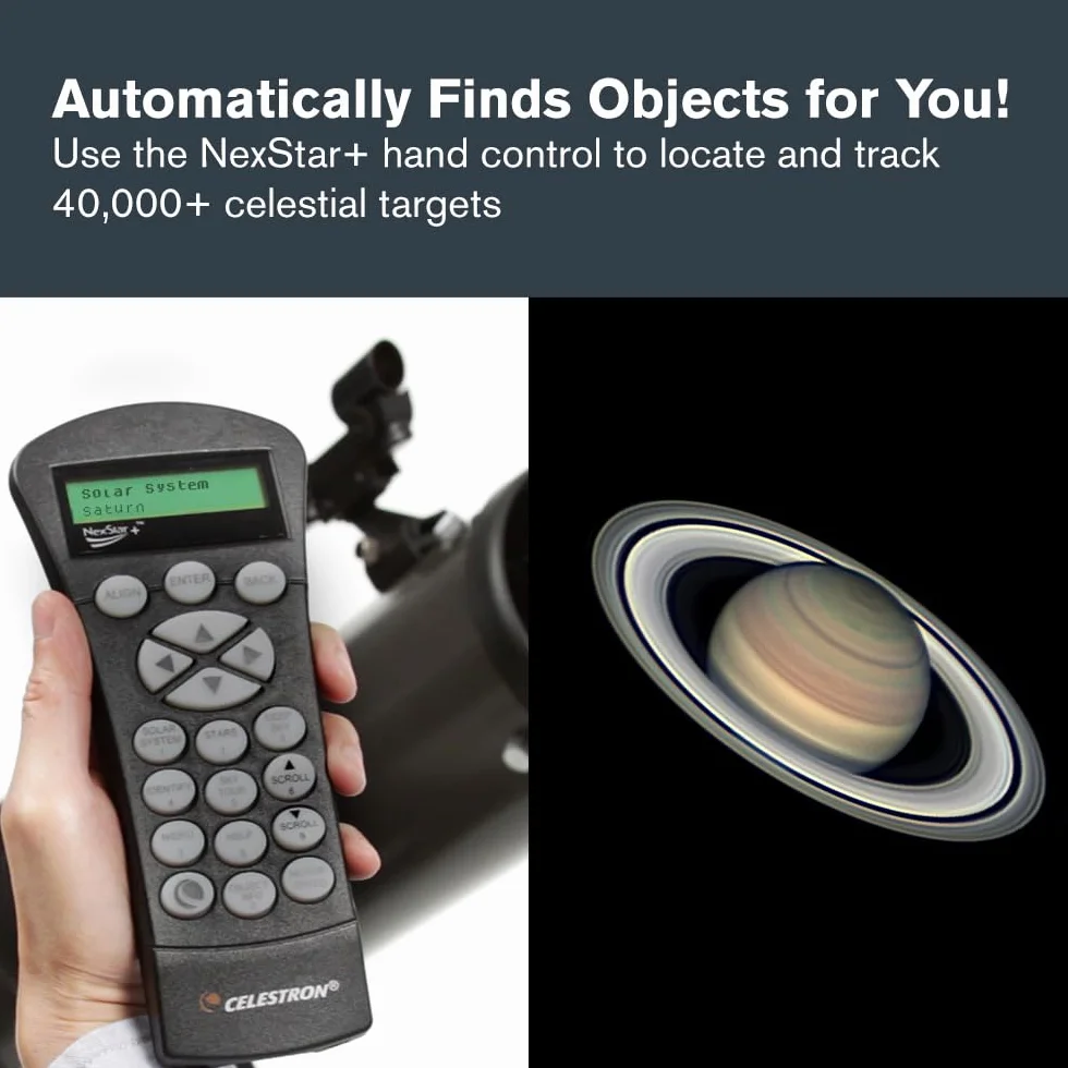 Celestron 31145 NexStar 130SLT Telescopio riflettore newtoniano computerizzato portatile con montatura a forcella a sgancio rapido, software Starry Night Special Edition, grigio