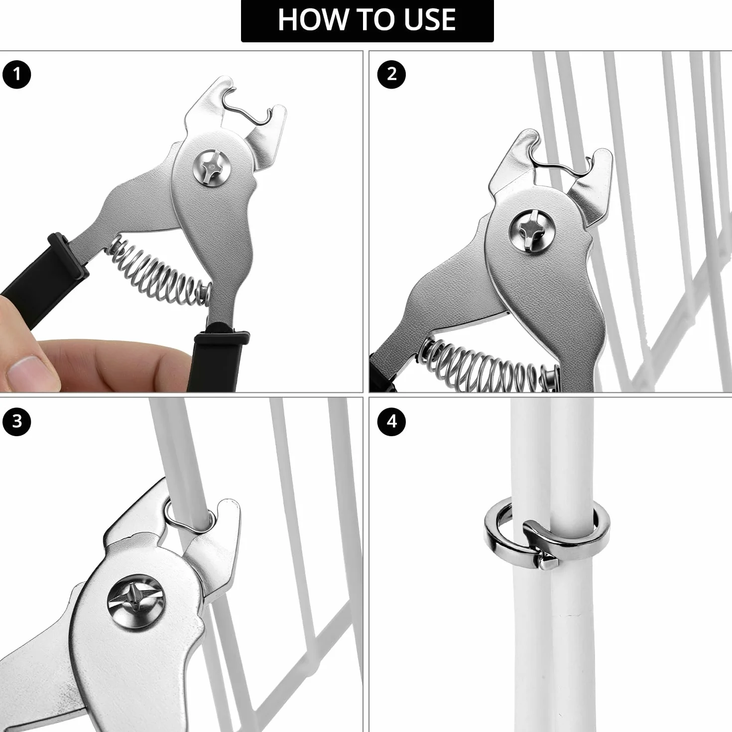 QWORK Pinza per salsiccia con 1200 clip, acciaio al carbonio