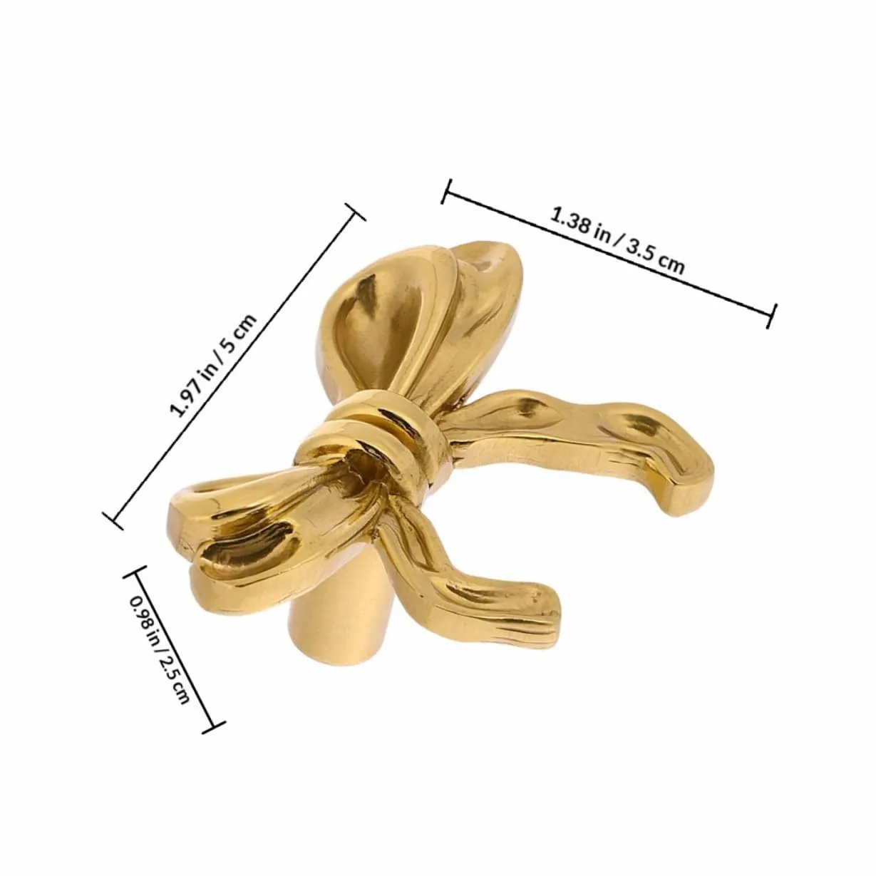 MAGICLULU Pomelli Mobili in Ottone a Forma di Fiocco 4 Pezzi, Design Ergonomico ed Elegante, Manopole Versatili per Cassetti e Armadi in Cucina e Camera