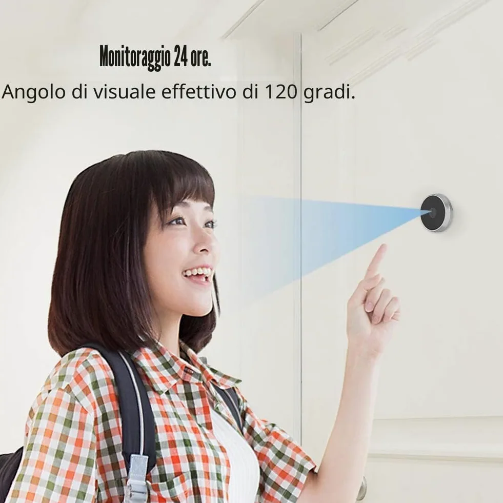 Spioncino Elettronico Digitale Con Telecamera, Monitoraggio Elettronico Videocamera Spioncino Digitale Porta Blindata Da 3,5 "lcd Digitale Da 120 Gradi Visualizzatore Di Videocitofono Wireless.