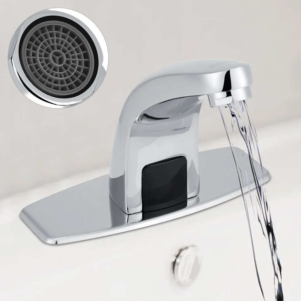 Duokon Miscelatore Automatico Rubinetto ad Infrarossi per Lavandino Bagno, Cromo
