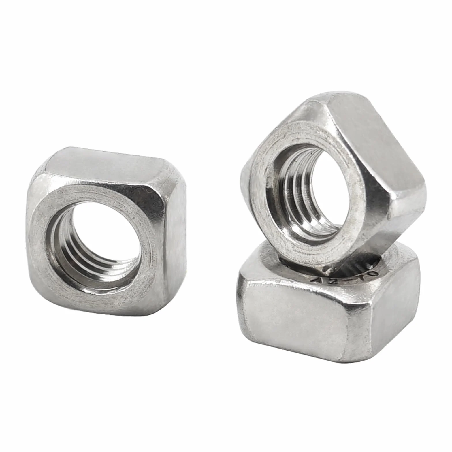 Dado quadrato M4 304 in acciaio inox confezione da 100
