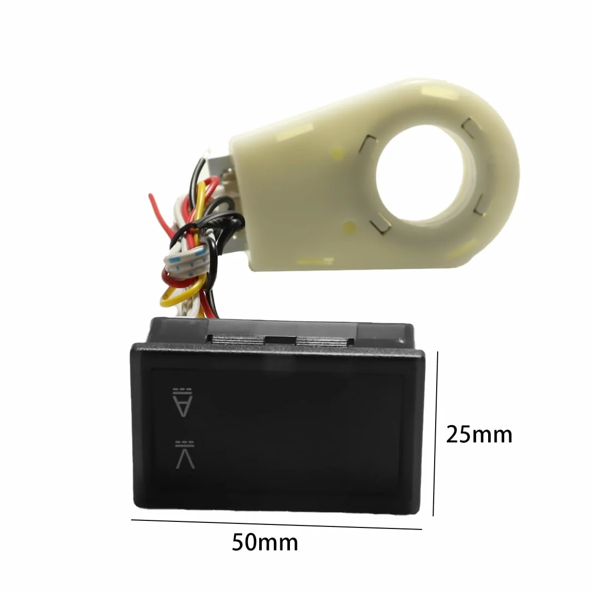 Misuratore di tensione e amperometro CC, misuratore di tensione e corrente a doppio display CC 5-100V 100A con trasformatore con sensore a effetto Hall