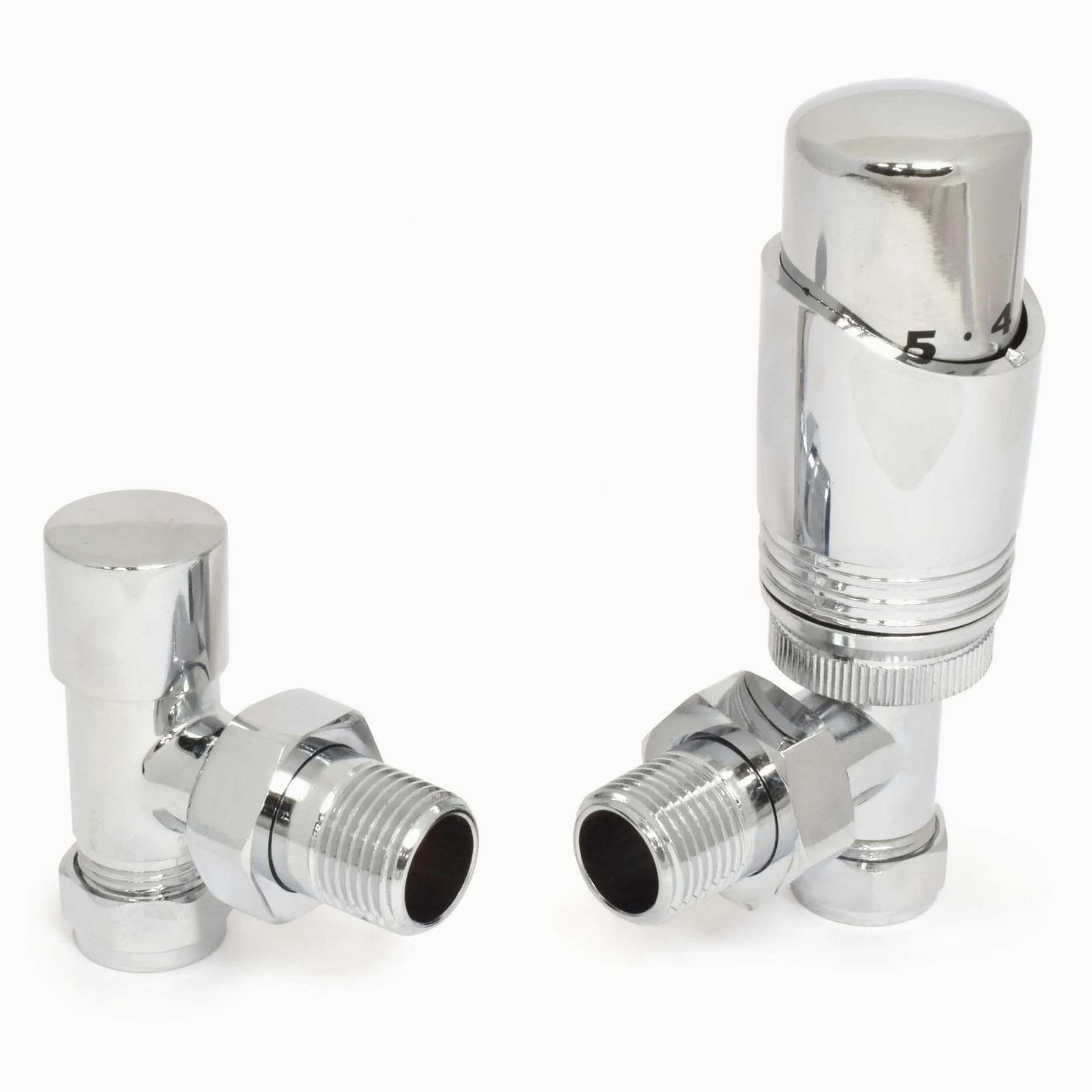 Zeta - Valvola termostatica per termosifone, ad angolo, cromata, TRV