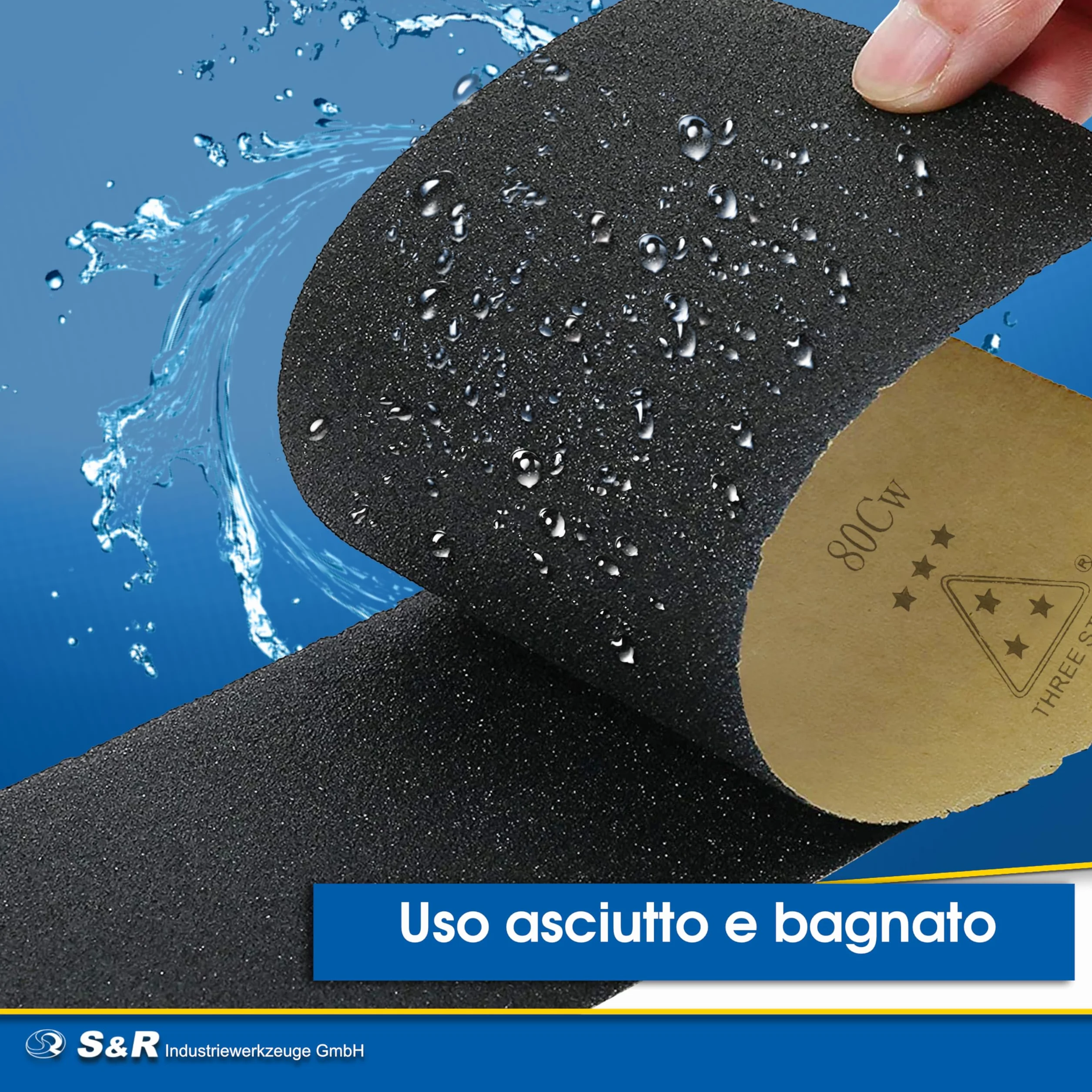 S&R Carta Vetrata Abrasiva Impermeabile 60pz Grana 80-3000 per Carrozzeria Legno Metallo