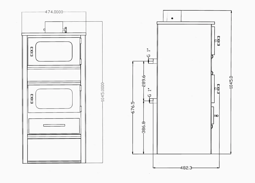 Stufa a Legna Idro Termostufa con Forno in Acciaio 10,9 kW Firenze Idro con Termometro con Vetro Ceramico Ampia vista fuoco Caldaia Termosifoni