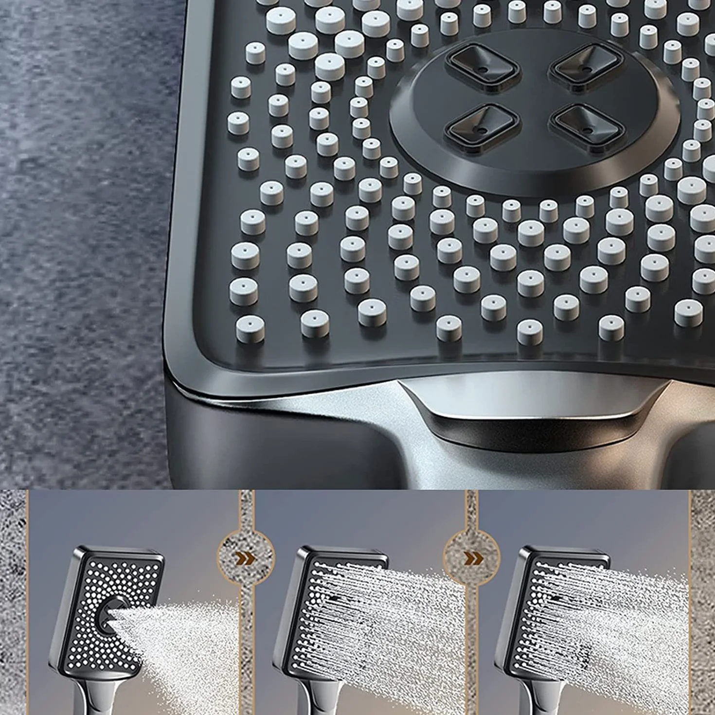 Set Doccia termostatico, Set Rubinetto a Parete, soffione a Pioggia con doccetta, beccuccio per Vasca, doccetta per Bidet e Kit di valvola con visualizzazione della Temperatura