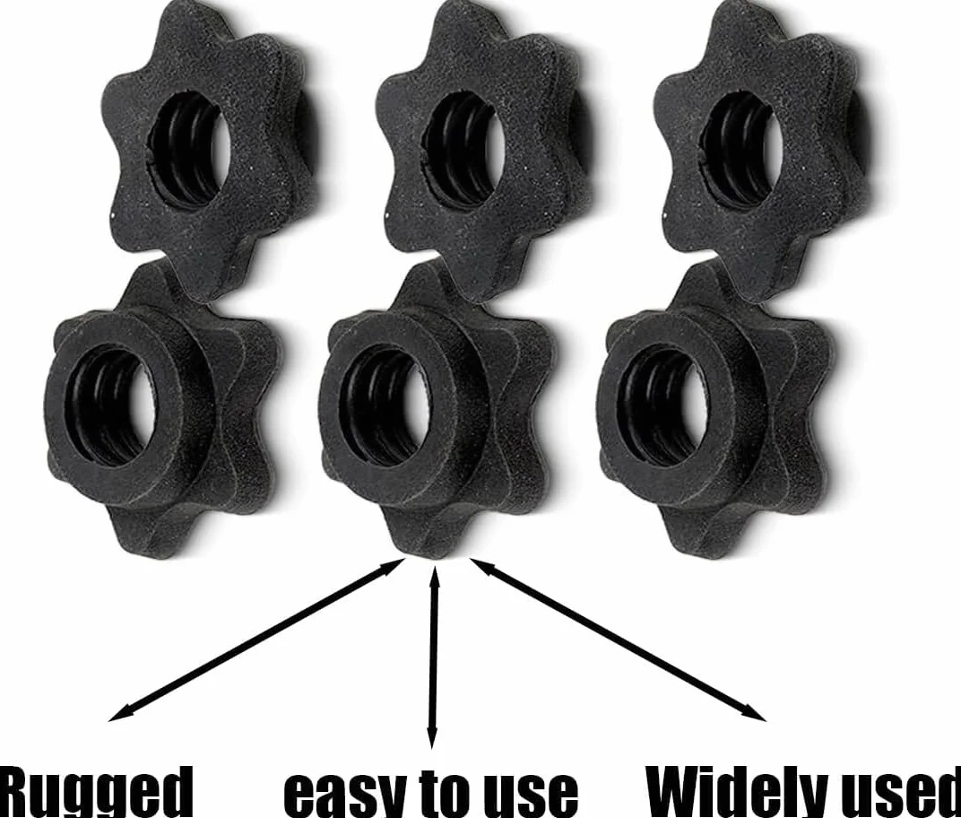 Chiusura rapida antiscivolo a stella per manubri 25 mm nero plastica