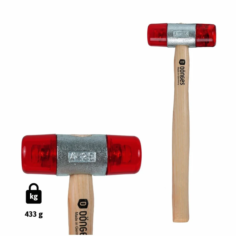Martello senza contraccolpo Dönges Ø 35 mm 433 g teste sostituibili rosso manico frassino laccato prodotto Germania