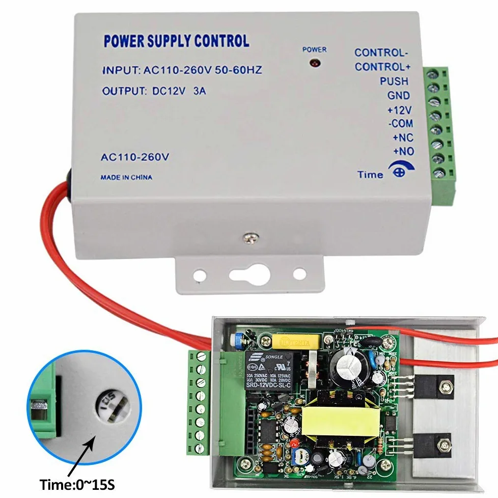 KDL Sistema di controllo accessi IP68 Controller tastiera RFID impermeabile, alimentatore DC12V, serratura magnetica elettrica 180kg / 350lbs con staffa Z&L, pulsante di uscit, Portachiavi RFID 125KHz