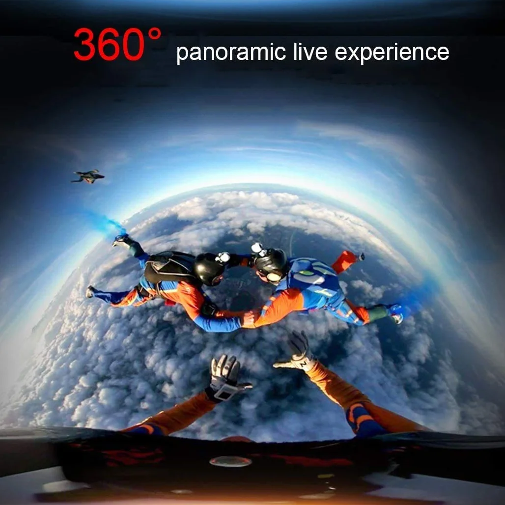 Occhiali VR 3D, Realtà Virtuale Visore con Sportello Auricolare e Lenti Regolabili, Realtà Virtuale VR Occhiali Compatibile con per Film e Giochi 3D