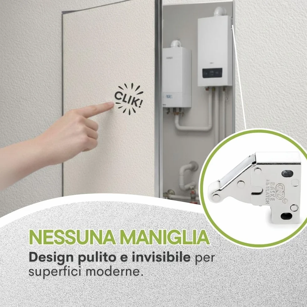 4 pz. Meccanismi push pull modello mini Latch – originali BASKE - clic clac per botole e sportelli di ispezione – scrocco a molla (4 pz.)