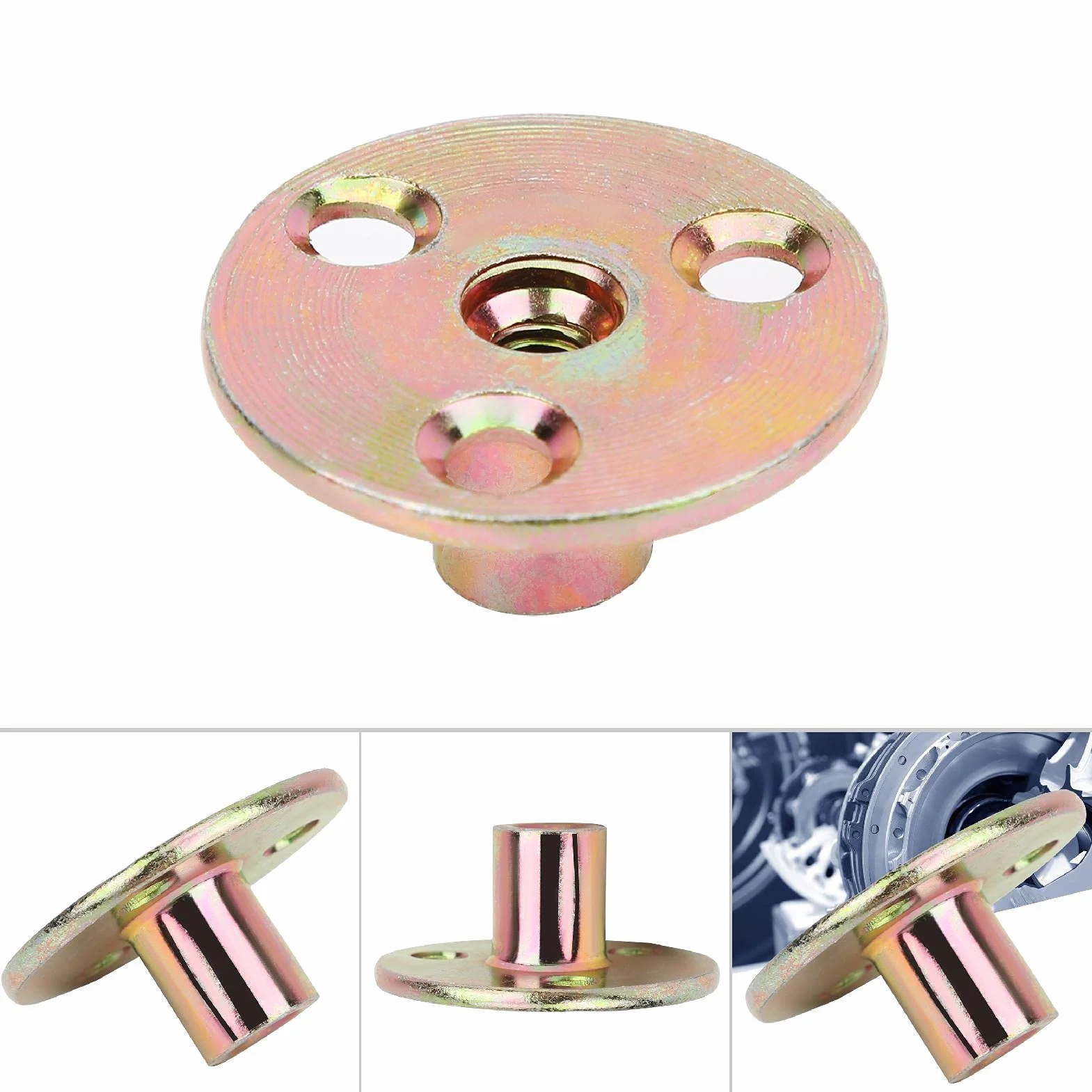 Pezzi Piastra di Ferro Dado Flangiato 3 Fori Zincato Base Rotonda Set Dadi a T Alta Resistenza M6 M8 M10 (M8)