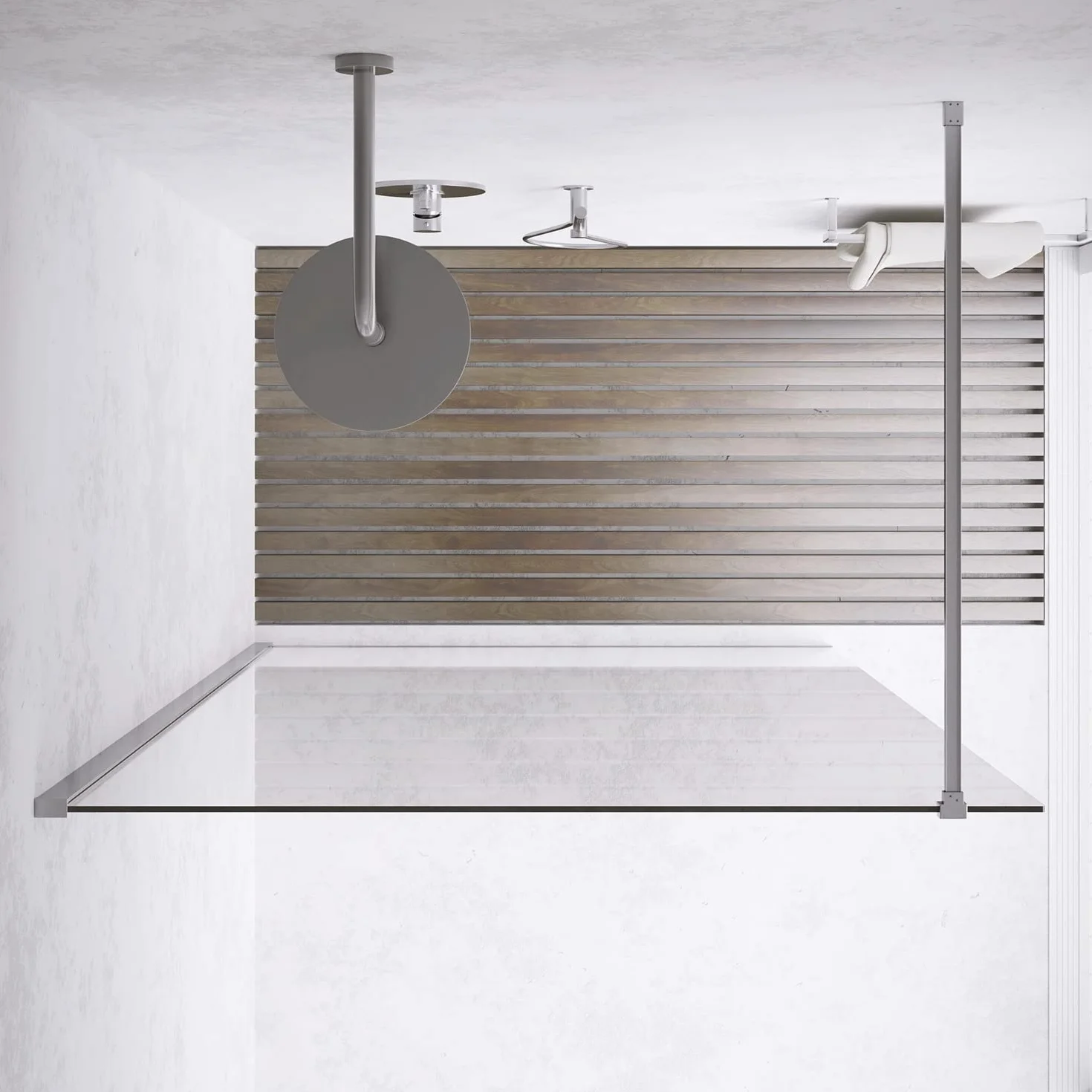 Box Doccia Walk-in 120cm Altezza 200cm Vetro Temperato Trasparente 8mm Anticalcare Lazaros