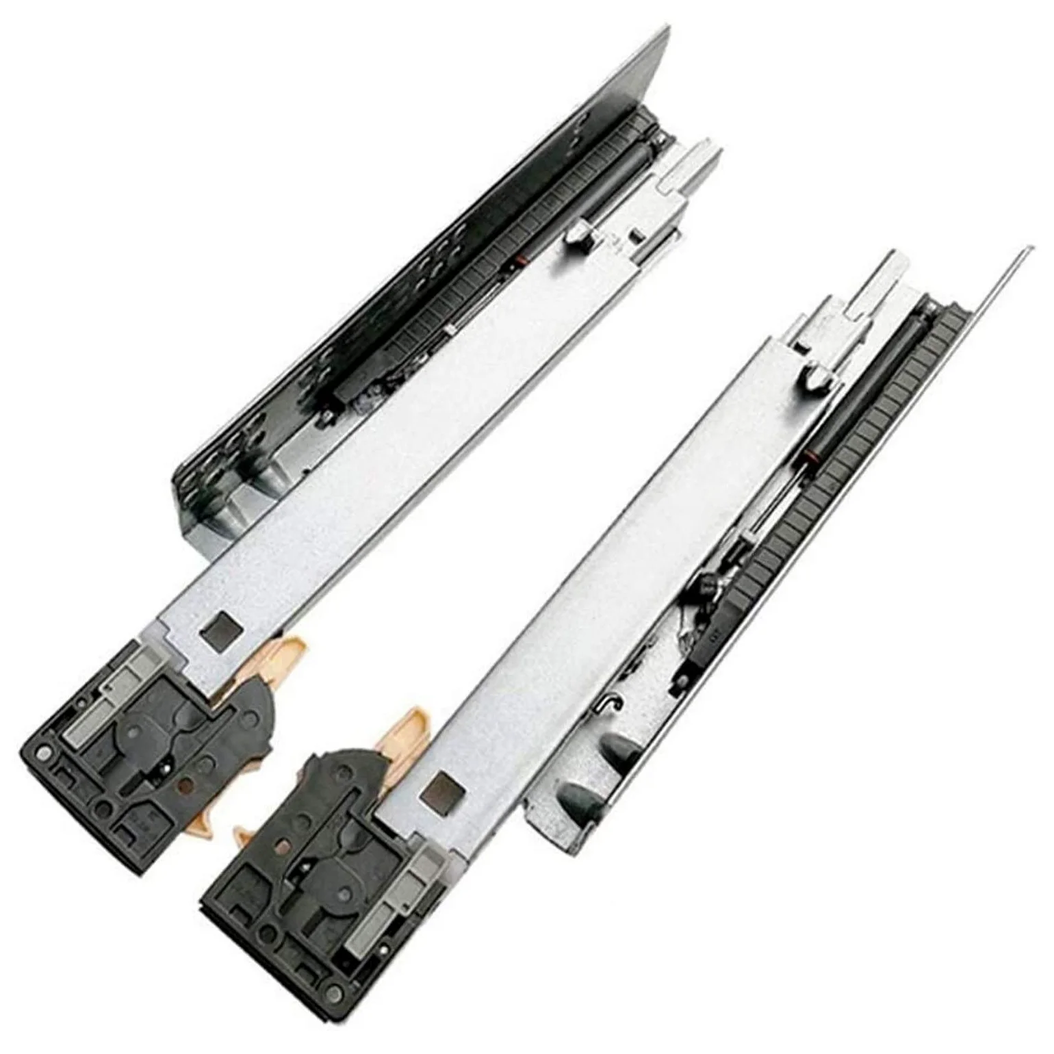 Guide di Scorrimento Guide di Scorrimento Guide per cassetti, Guide per cassetti nascoste e Ammortizzate, Guide Inferiori, Materiale in Acciaio Laminato a Freddo, Guida a Tre sezioni, scorri
