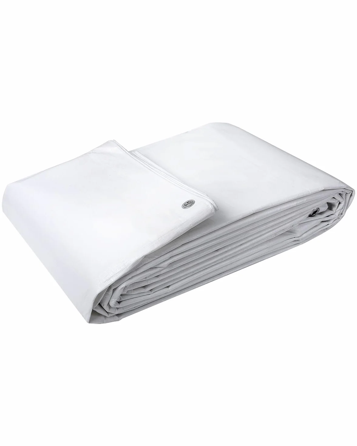 WOLTU Telone Occhiellato Idrorepellente, Telo di Copertura con Occhielli, Protezione Anti UV e Antipioggia in PE per Barca, Auto, Piscina, Bianco, 280 g/m², 2x3m