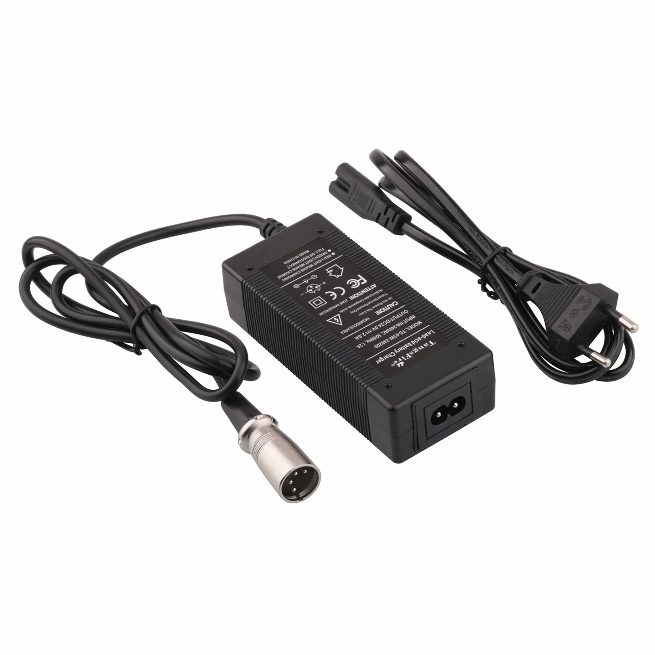 24V Caricabatterie Monopattino Elettrico Bici Batteria al Piombo Acido XLR 4Pin(2+,4-) per Sedia a rotelle Golf Cart