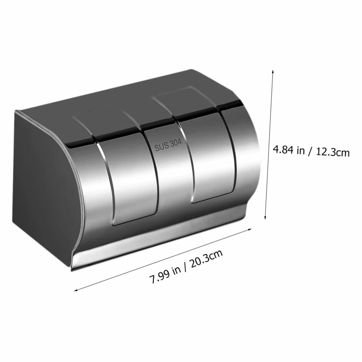 LIFKOME Portarotolo e Contenitore per Carta Igienica da Parete in Acciaio Inox Argento, senza Foratura, Facile da Lavare, per Bagno e Hotel