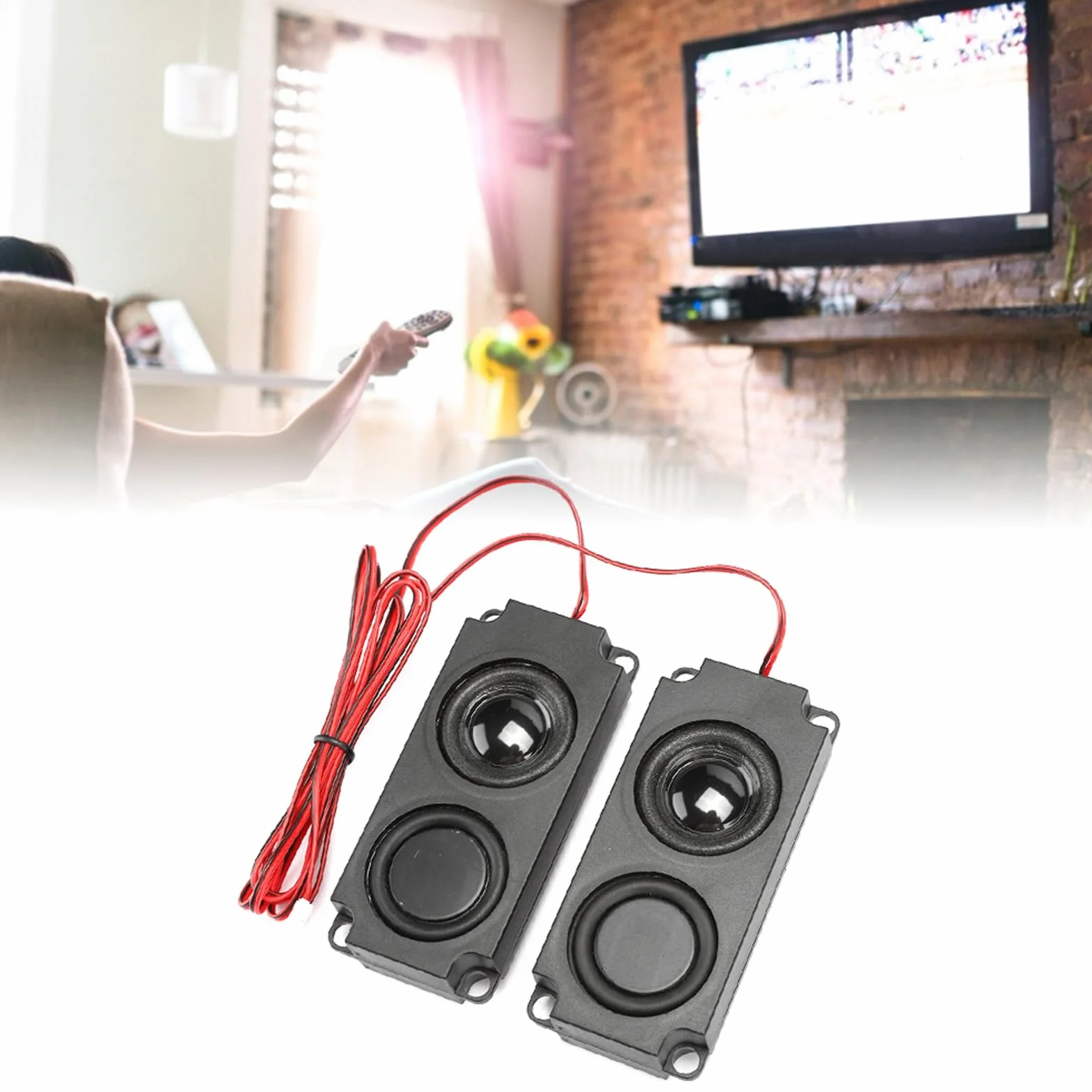 FILFEEL Doppio Altoparlante Magnetico Portatile con cavità per Bassi Pesanti da 40 Mm 8Ω 5W per Monitor TV, Poltrone Massaggianti per Divani, ABS 99x45x21mm (2 altoparlanti)