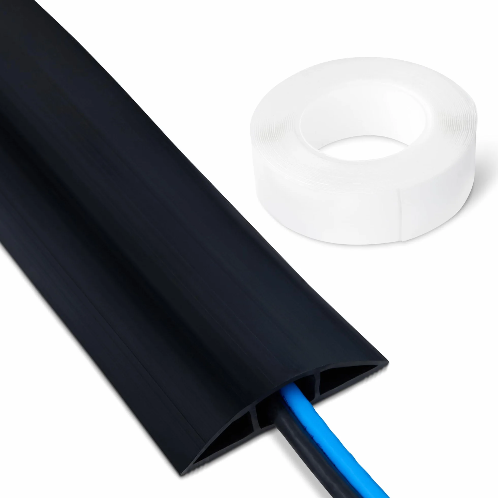 Amazon Basics Canalina passacavi da pavimento 1,8 m 6,35 cm nero