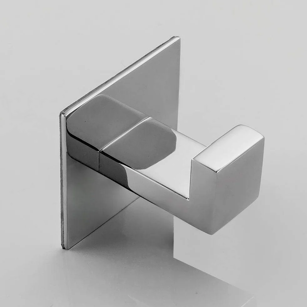 Gancio Quadrato per Asciugamani Robusto e Stabile Gancio Autoadesivo per Cappelli e Cappotti in Acciaio Inossidabile Ganci Adesivi impermeabili per Accessori da Cucina e Bagno (Cromato, 4 pezzo)