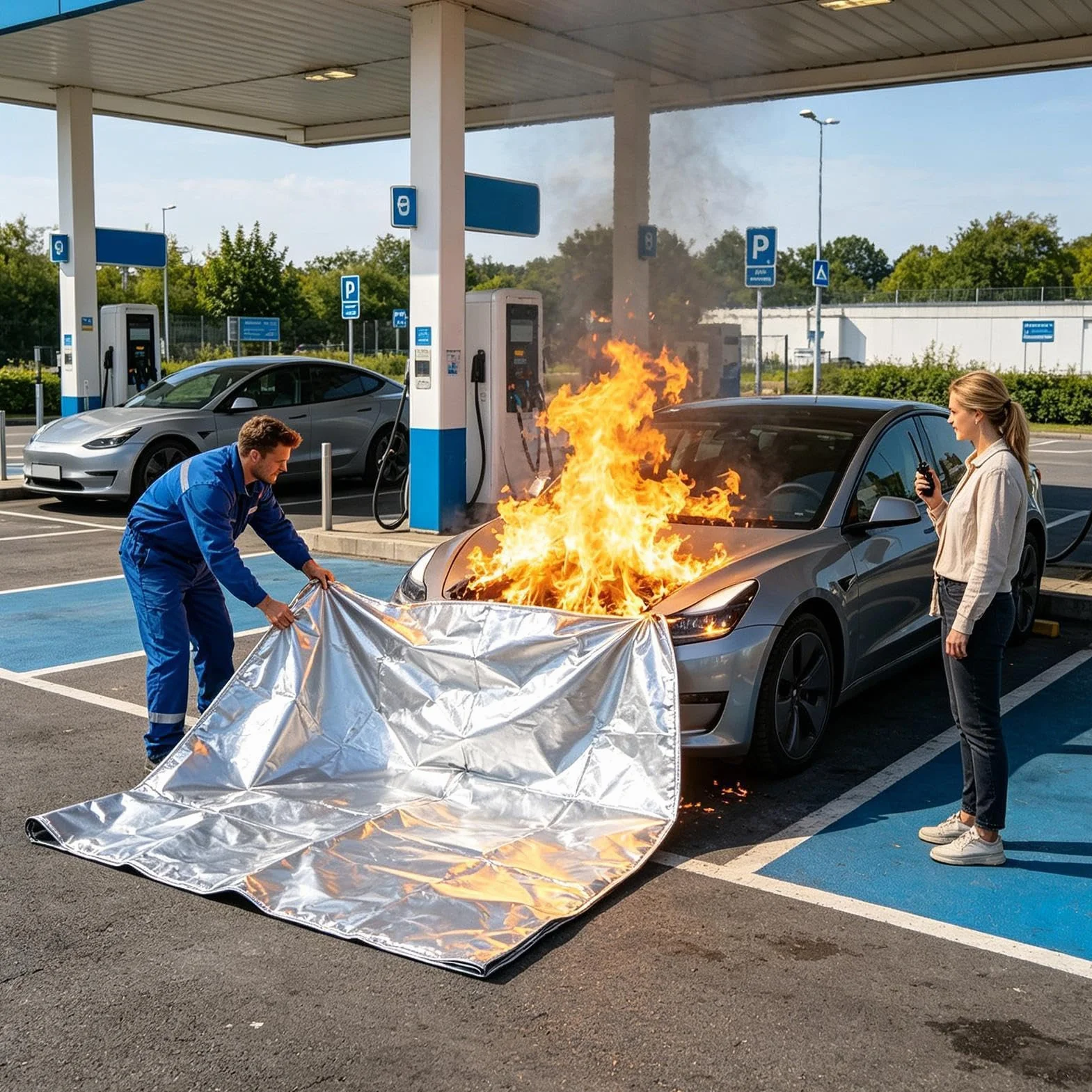 Coperta Di Sicurezza Coperta Ignifuga Riutilizzabile Multifunzione come | Coperta Protettiva Antifiamma Per Auto E Casa, Per Fumatore, Esterno, Emergenza, E Cucina