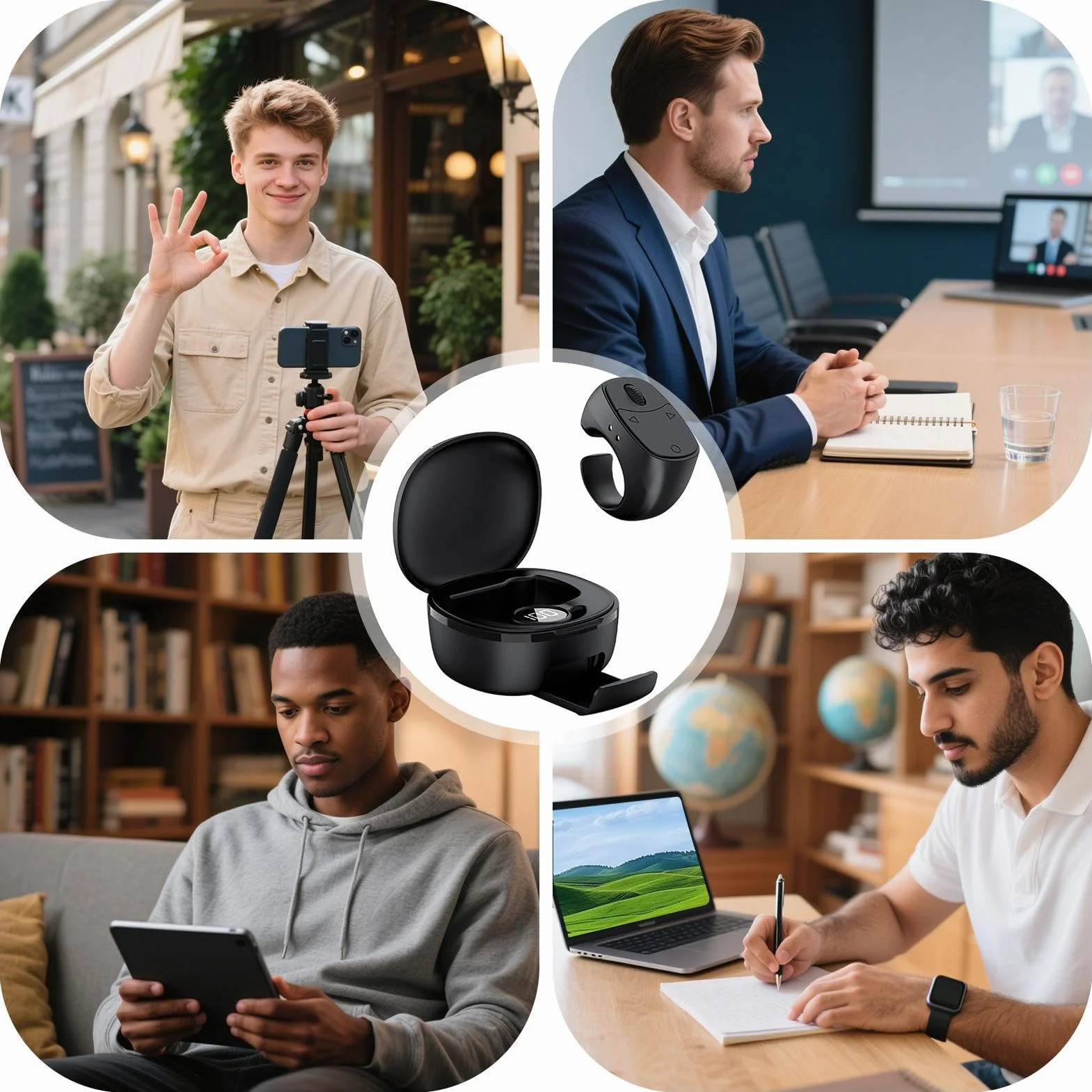 Page Turner Telecomando | Telecomando senza fili per scorrere i lati – Supporto ergonomico per lettori tablet lavoro fotocamera auto viaggio musicista ufficio camera da letto