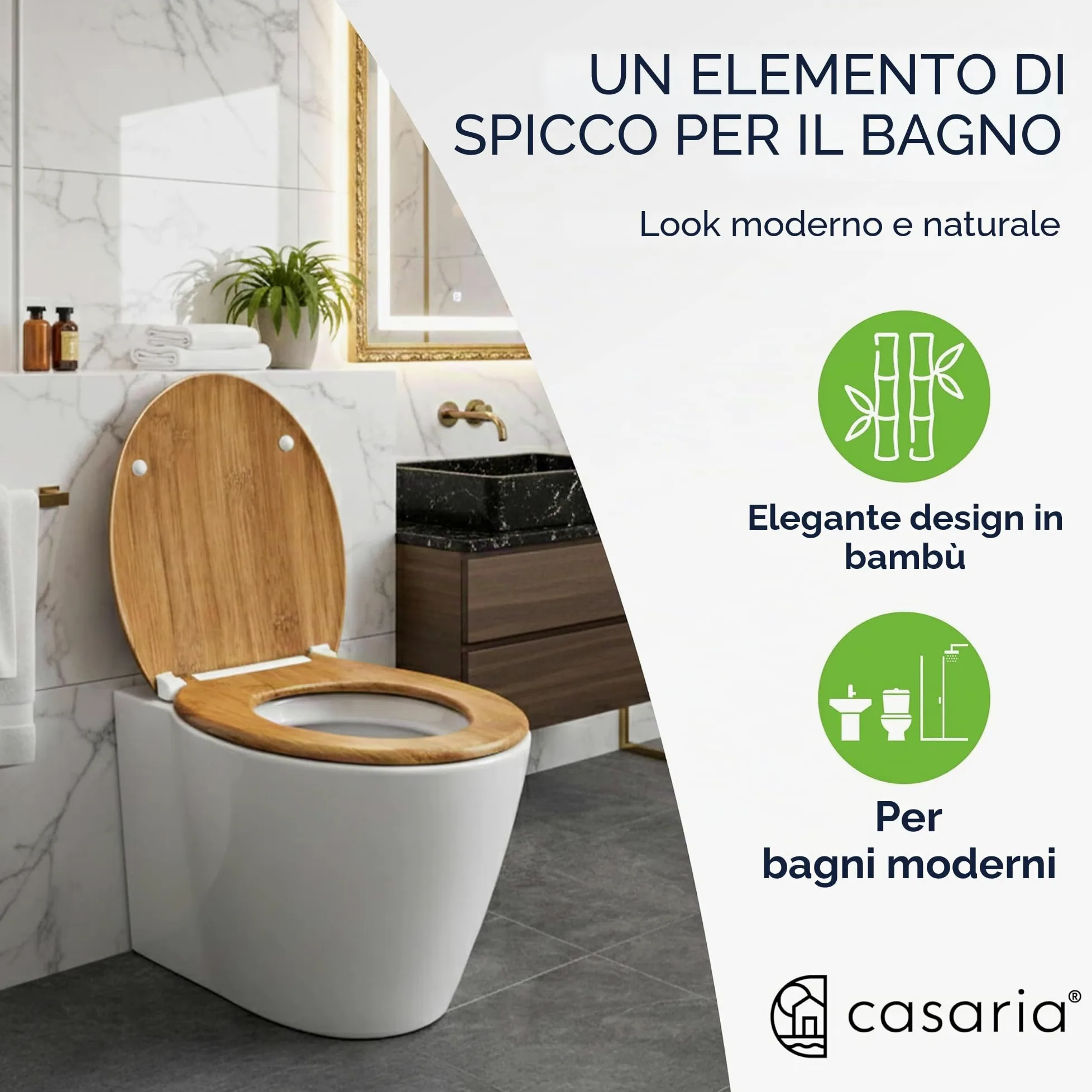 Casaria Copriwater Universale Doppia Chiusura Silenziosa Duroplast Antibatterico Montaggio Rapido