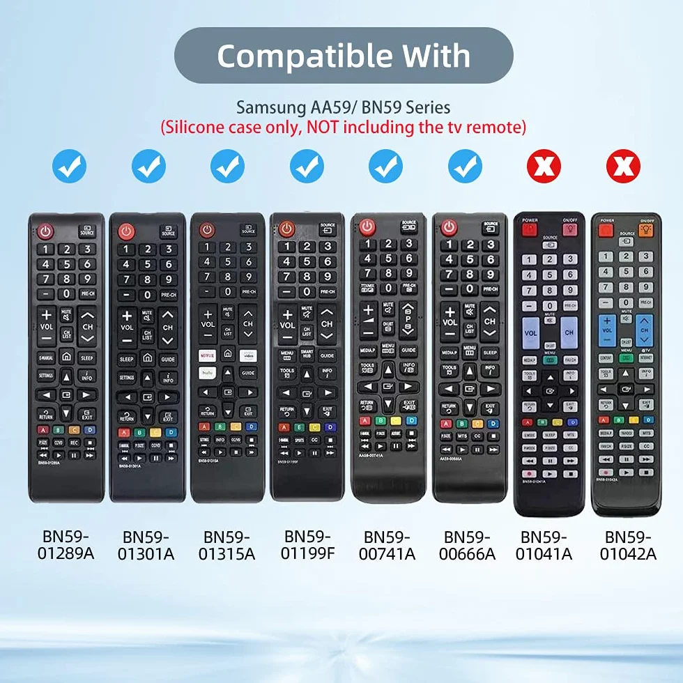 Custodia in Silicone per Telecomando Samsung Smart TV AA59-00741A BN59-01315B BN59-01303A BN59-01247A,Antiscivolo Guscio Cover Telecomando per Universale Samsung BN59-01199 BN59-01175 Series