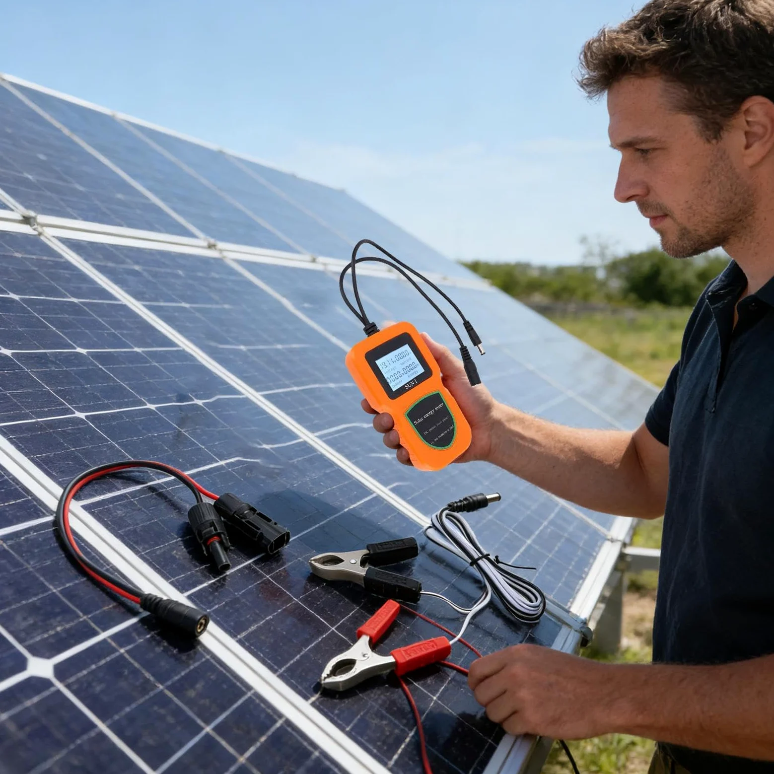 Misuratore Pannello Solare Portatile Senza Batteria | Misuratore di per Pannelli Per Esterno Casa Appartamento Automobile Furgone Camper Barca Viaggio Monitoraggio Test