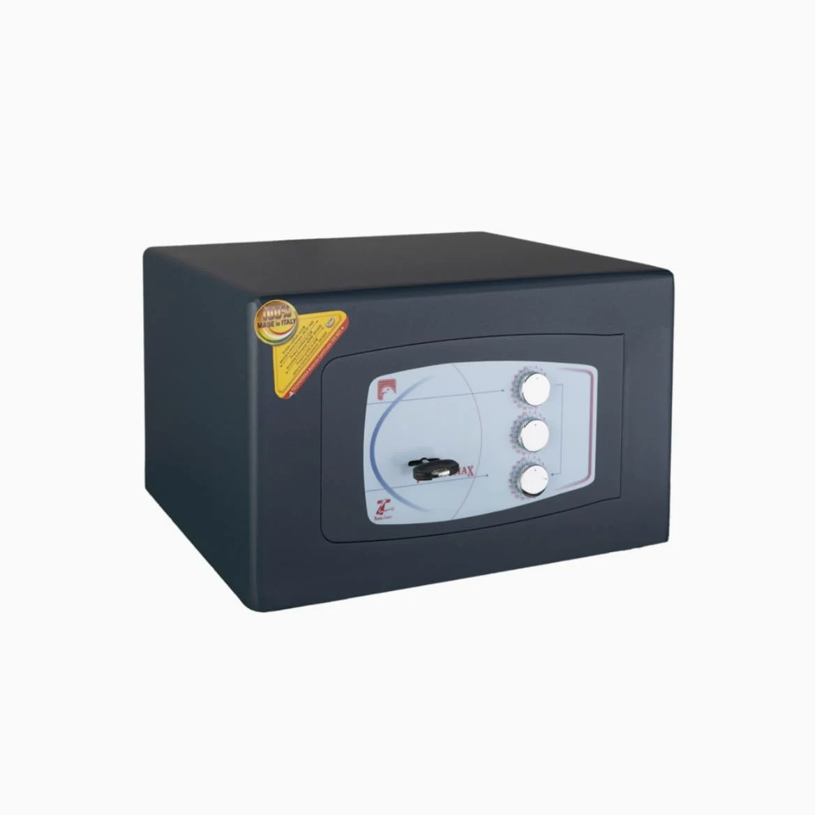 Technomax, Cassaforte a mobile, Gold Moby Diplo, modello GMD/3, Apertura con chiave a doppia mappa + combinatore a 3 volantini, Dimensioni mm. 220 (H) x 350 (L) x 300 (P)