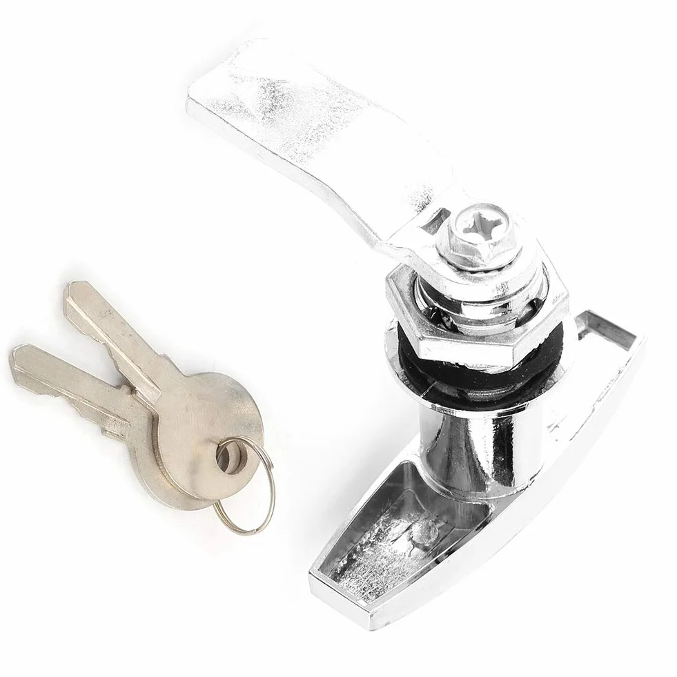 Kit di bloccaggio per maniglia a T per porta di sconto - Fissaggio posteriore Cassetta degli attrezzi di bloccaggio della maniglia a T Serratura per porta del garage con chiavi per tenda da caravan