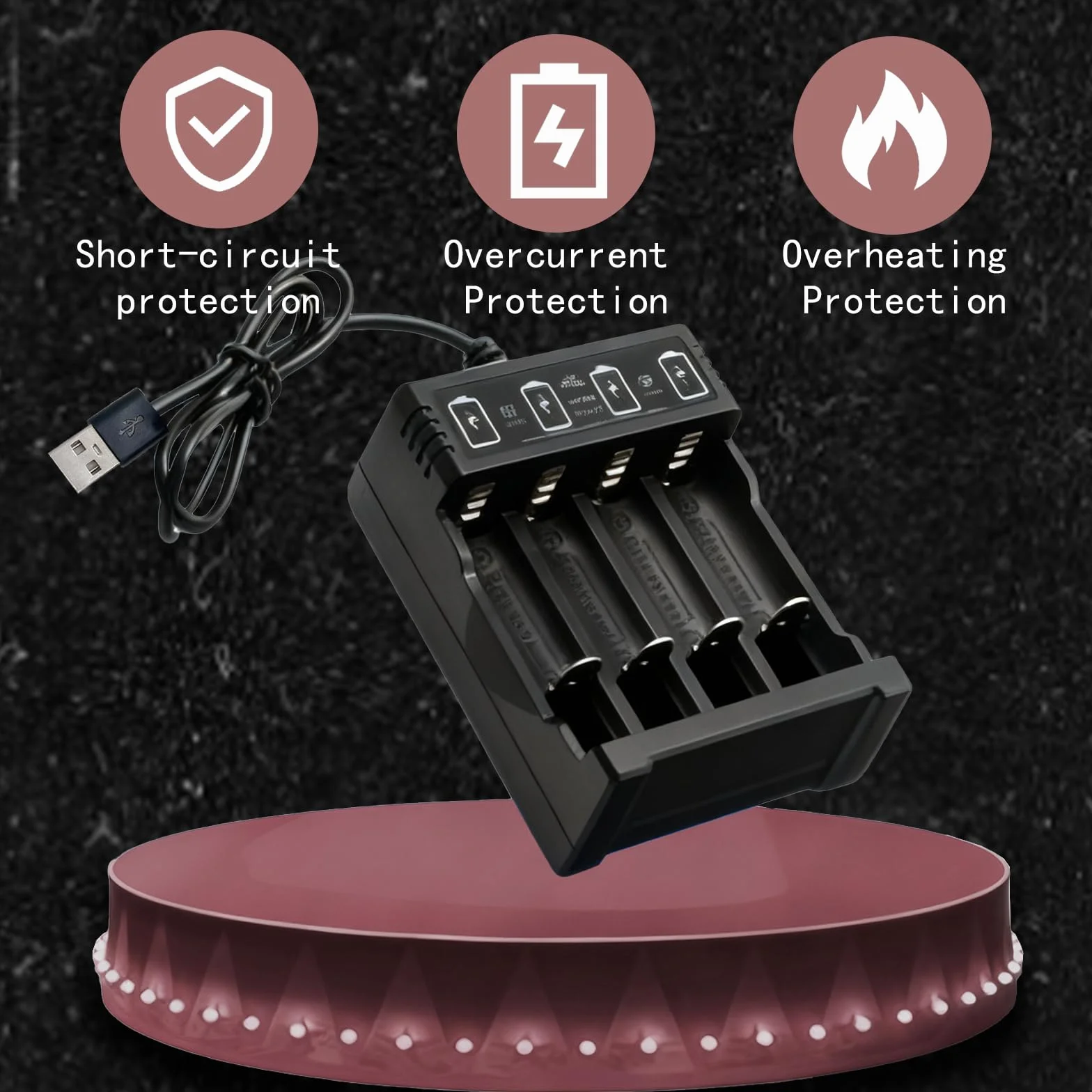 Caricabatterie Indipendente A 4 Slot Per Batterie Ricaricabili AA E AAA Ni-MH, Display LCD, Sistema Di Raffreddamento E Sicurezza Avanzata Per Ricariche Efficaci, Caricatore Pile Ricaricabili