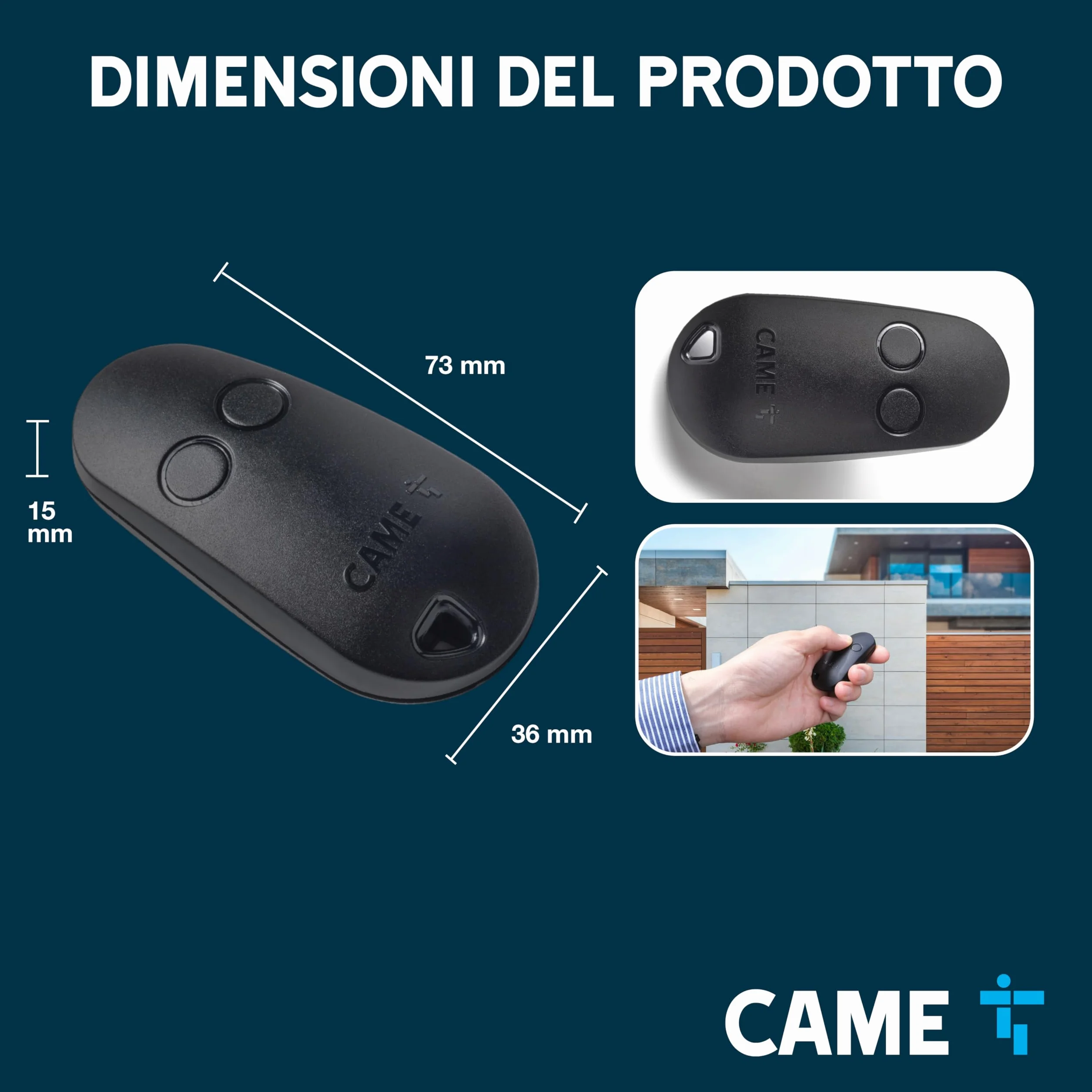 CAME Telecomando TOP bicanale nero 433,92 MHz codice fisso autoapprendimento