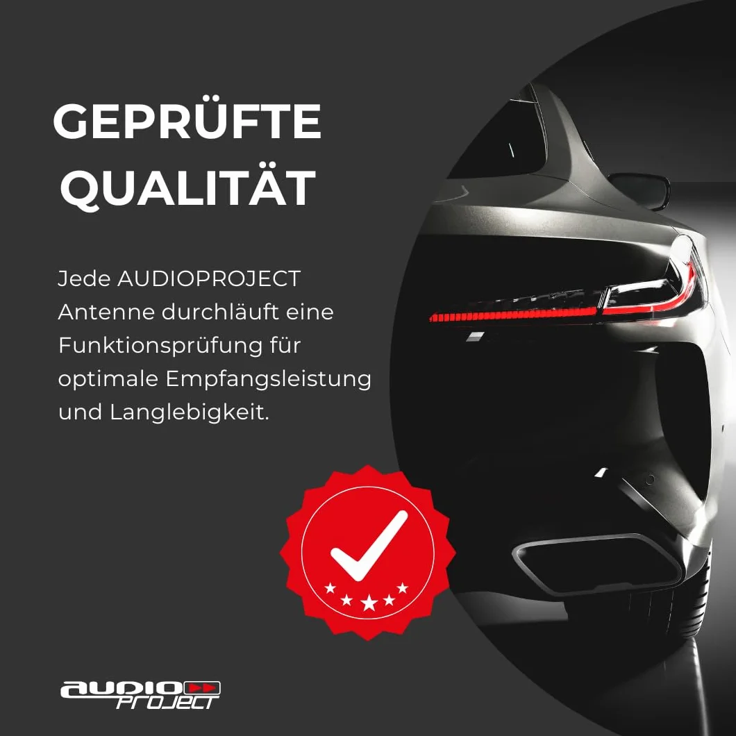 Audioproject A205 - Antenna-per-autoradio 5 cm compatibile per: Toyota Aygo Opel Corsa Fiat Panda Suzuki Peugeot Cooper adapter universe antenna auto corta accessori