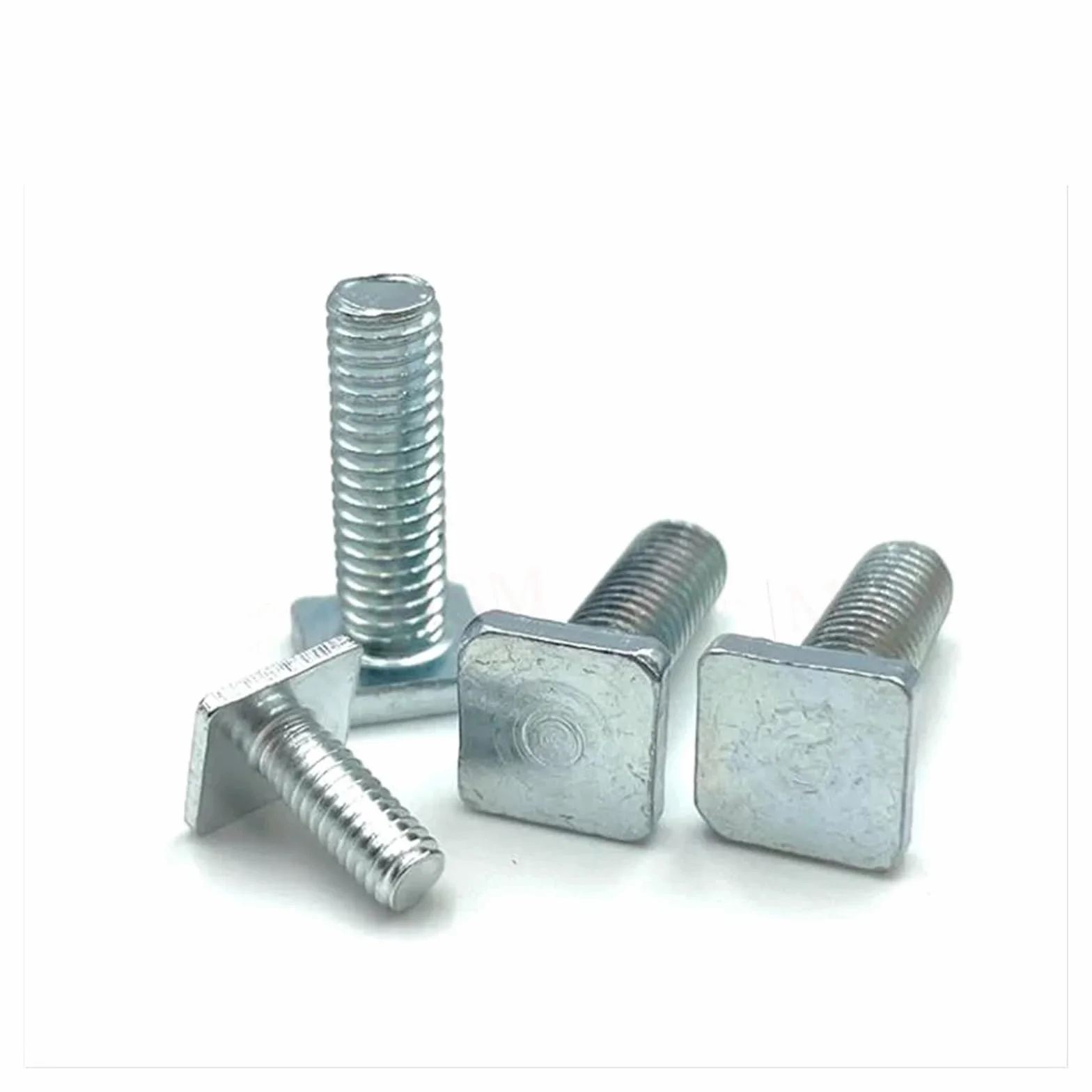 Bulloni a Testa Piatta Quadrata 4.8 Zincato a Forma di T Vite Prigioniera M4 M5 M6 Binario Bullone con Scanalatura a T Silver M4x10mm