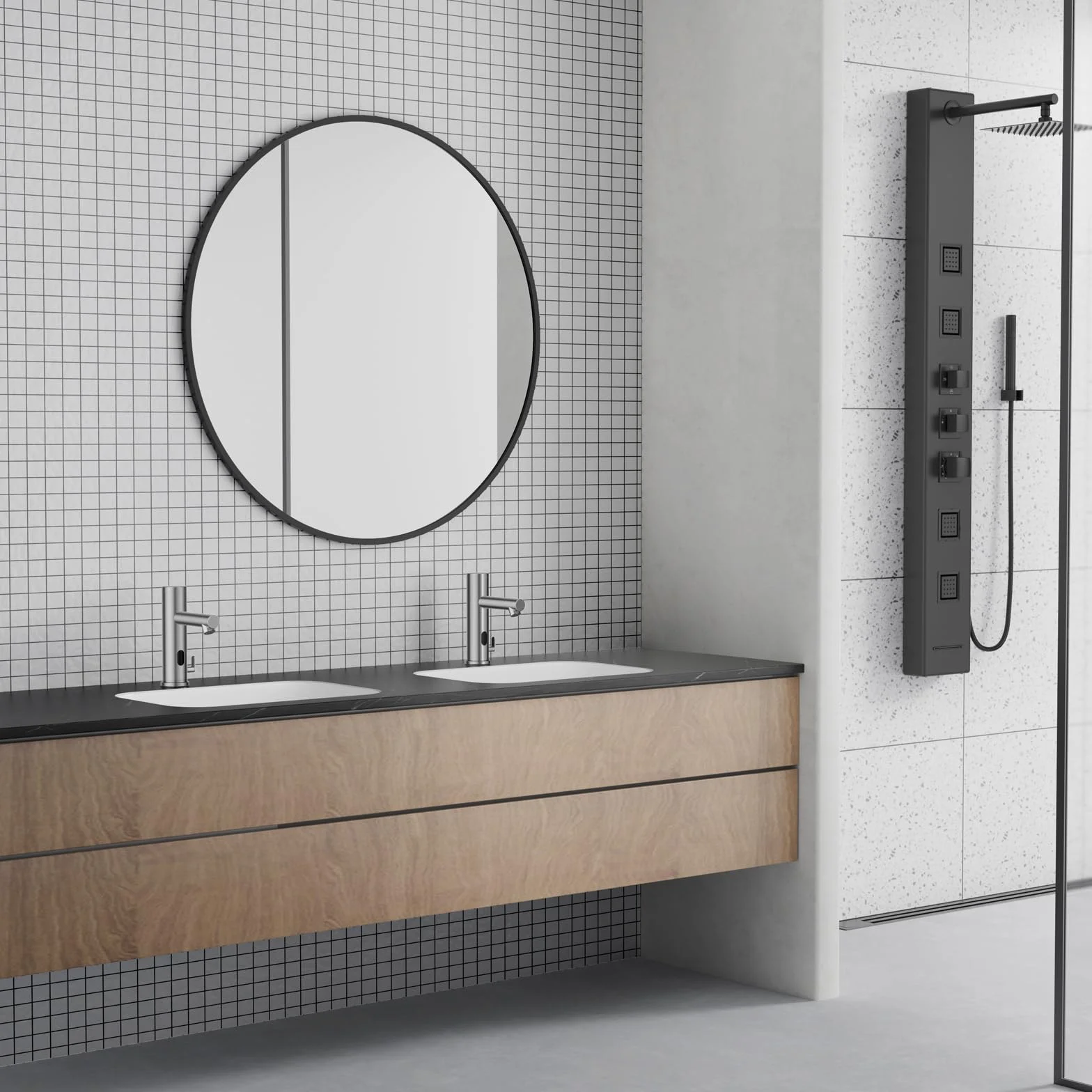 Achelous Rubinetto lavabo automatico Touchless in acciaio inossidabile con sensore a infrarossi e controllo temperatura