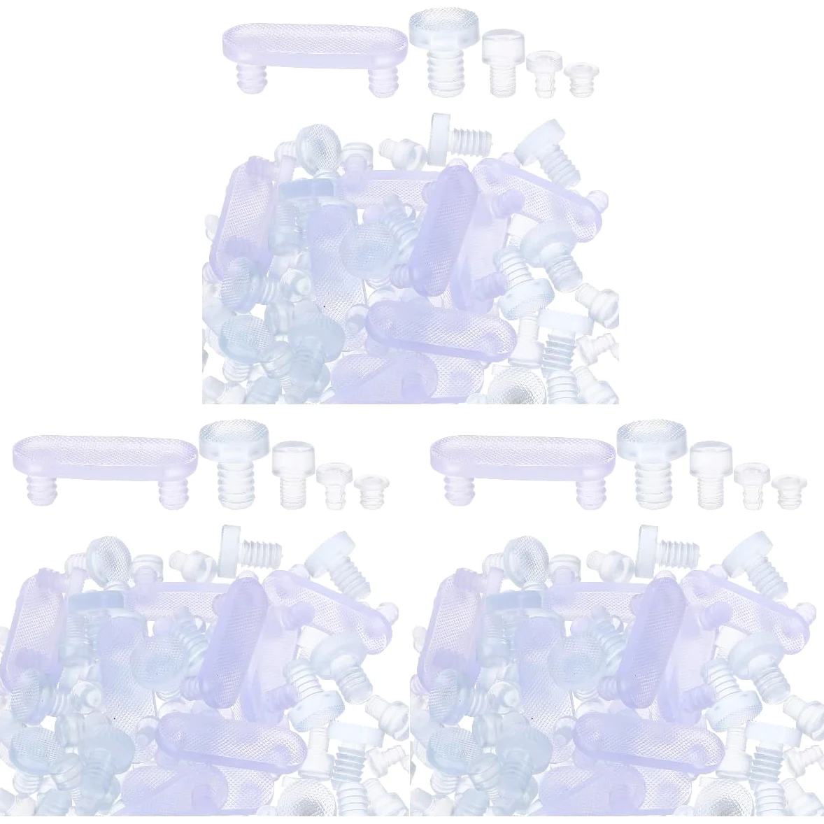 VILLCASE 3 Set Particelle Di Gomma Anticollisione Bozza Sbattere Adesivi Antiscivolo Adesivo Antiscivolo Mobiletti Paraurti Trasparenti Paracolpi Trasparenti Per Armadi Pvc 150 Pezzi * 3