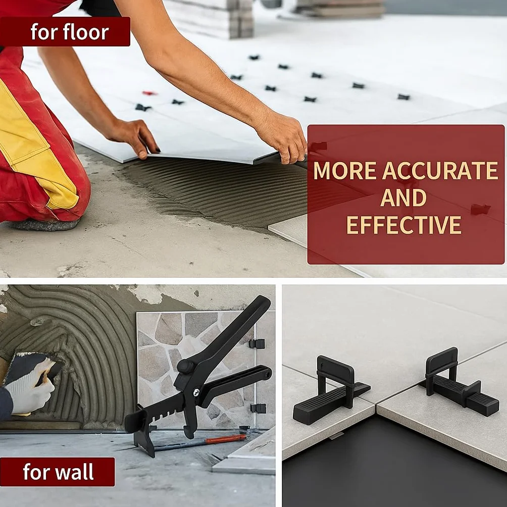 Kit Livellamento Piastrelle 1250 Pezzi - Made in Italy - 250 Cunei e 1000 Distanziatori 1mm - Sistema Autolivellante per Piastrelle da Pavimento e Parete -