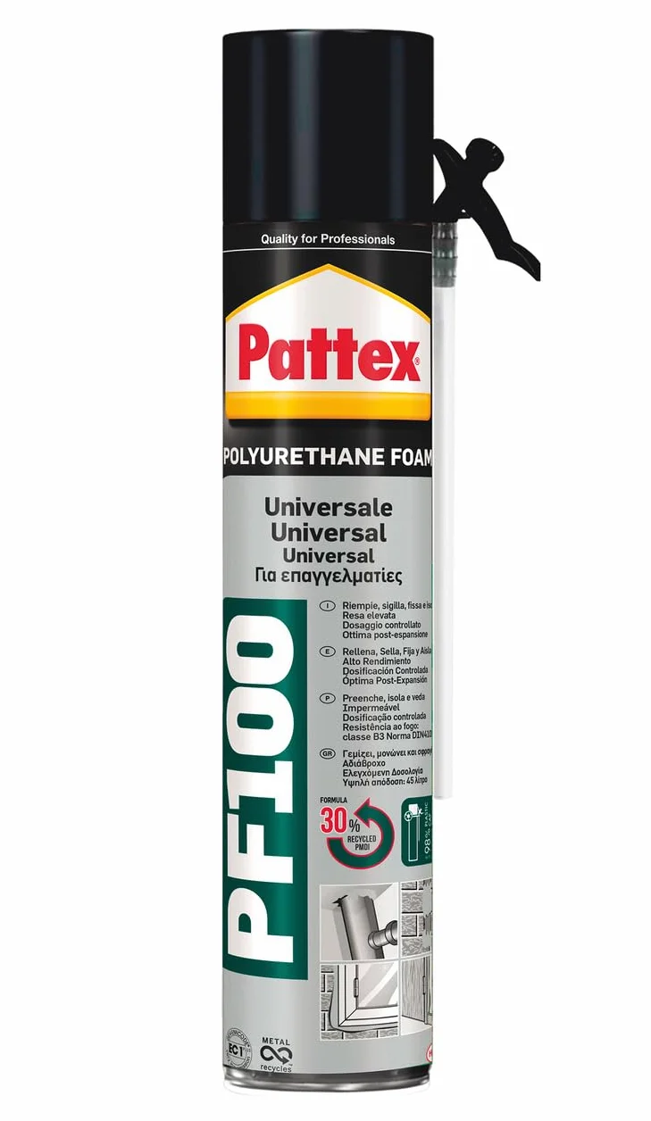 Pattex PF 100 PU Foam Schiuma Poliuretanica Universale 750ml Resistente al Fuoco
