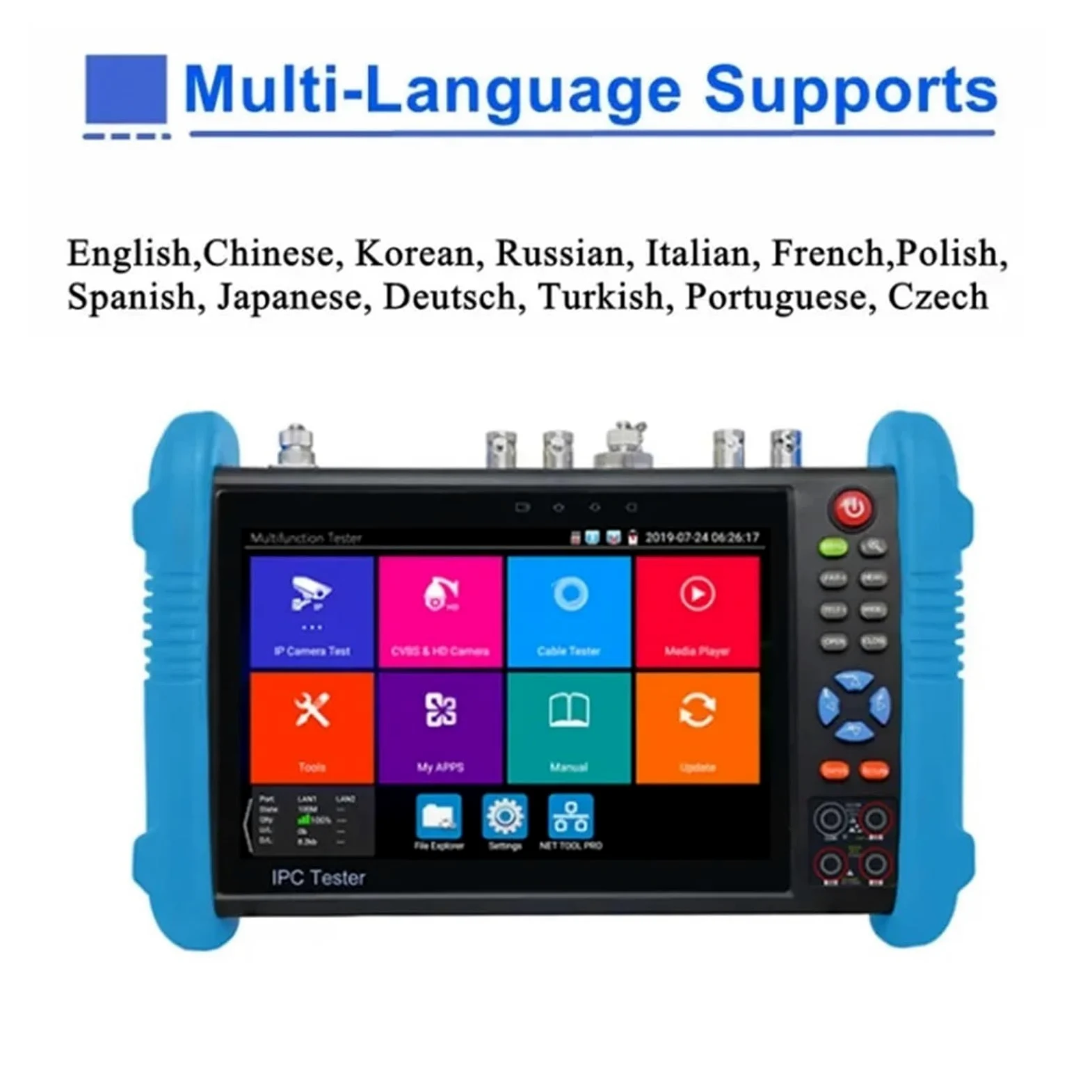 Supporto per tester CCTV per telecamera IP Tester IPC Aggiornato Tester IPC9800Pro Telecamera IP 8MP AHD CVI TVI 8K Tester Telecamera IP PTZ Tester Cavo VGA CCTV Test(IPC-9800ADHS Pro)