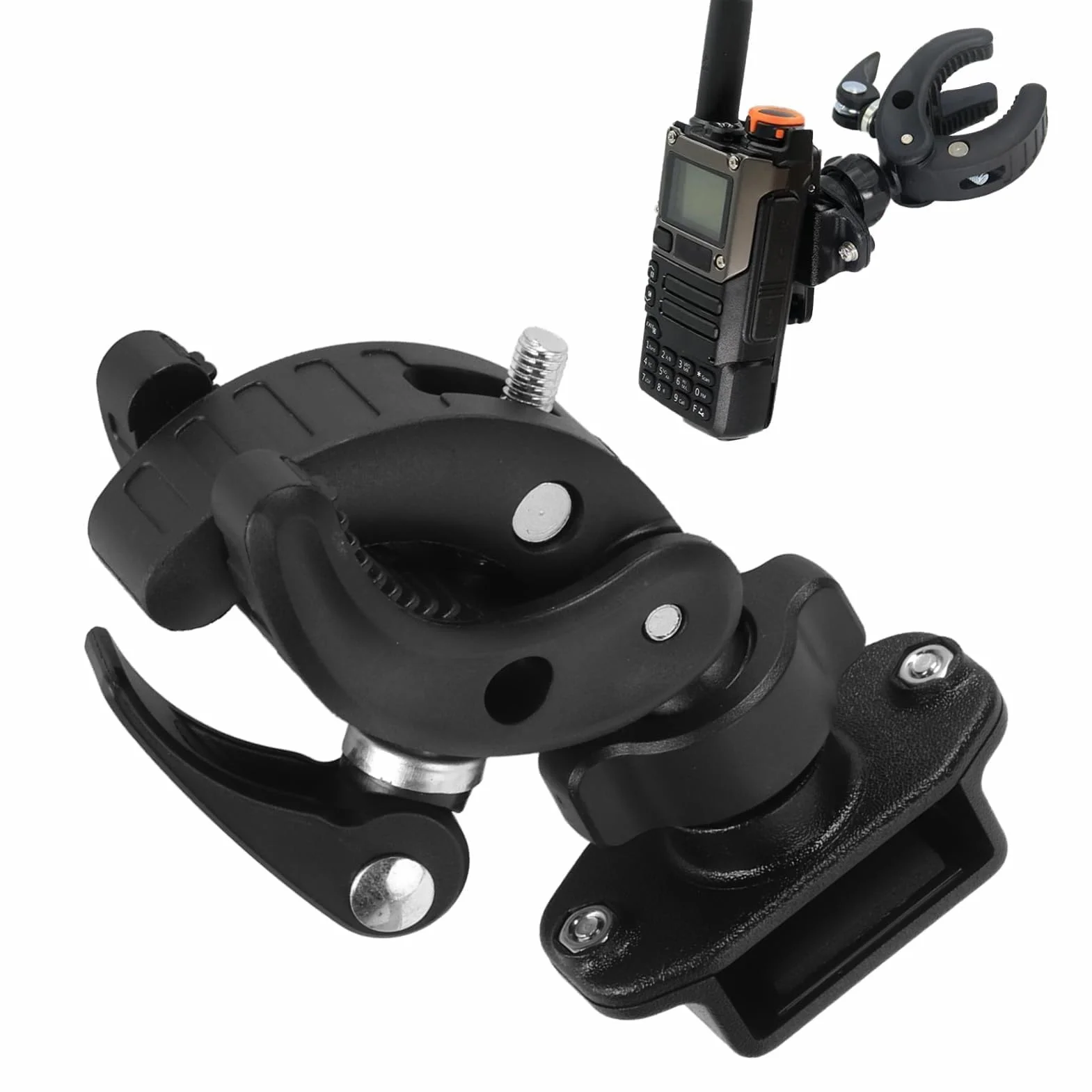 Supporto Per Walkie-talkie Per Moto, Radio Bidirezionale Per Bici, Supporto Per Bici, Morsetto Radio Portatile Regolabile Per Radio Bidirezionale, Nero
