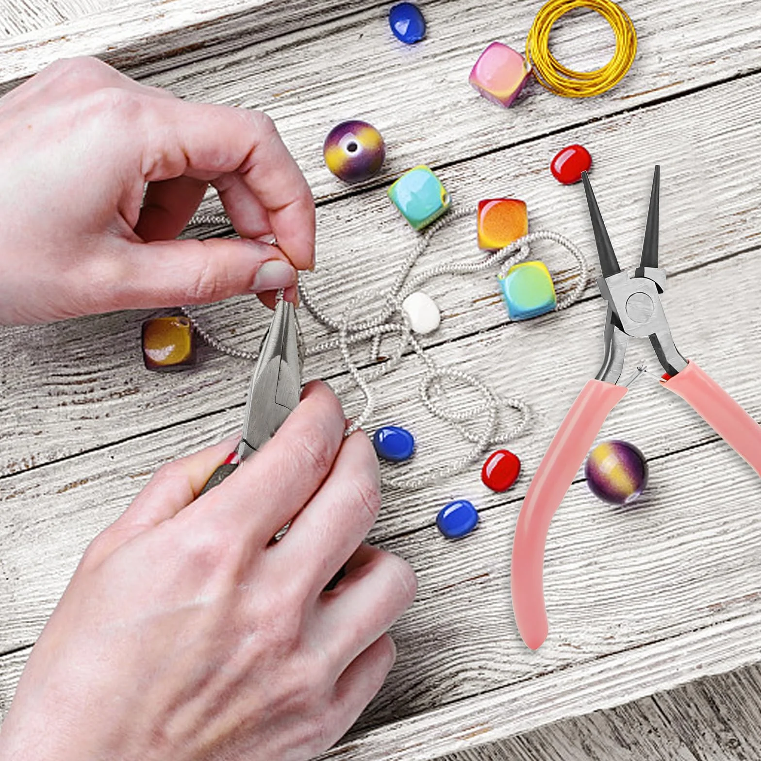 Set di pinze per gioielli, pinza per aghi, pinza per catena, tagliafili, creazione e riparazione fai da te
