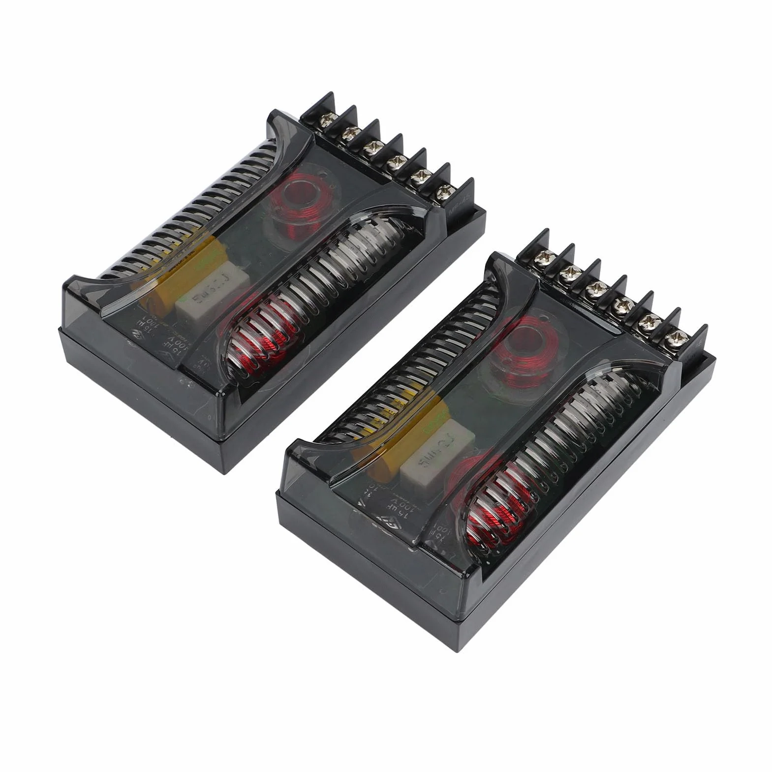 Crossover Elettronico, Crossover Passivo Audio per Auto, 2 Pezzi 2 Vie Audio per Auto Crossover Protezione Sovracorrente Dissipatore di Calore Universale Divisore di Frequenza Dell'altoparlante