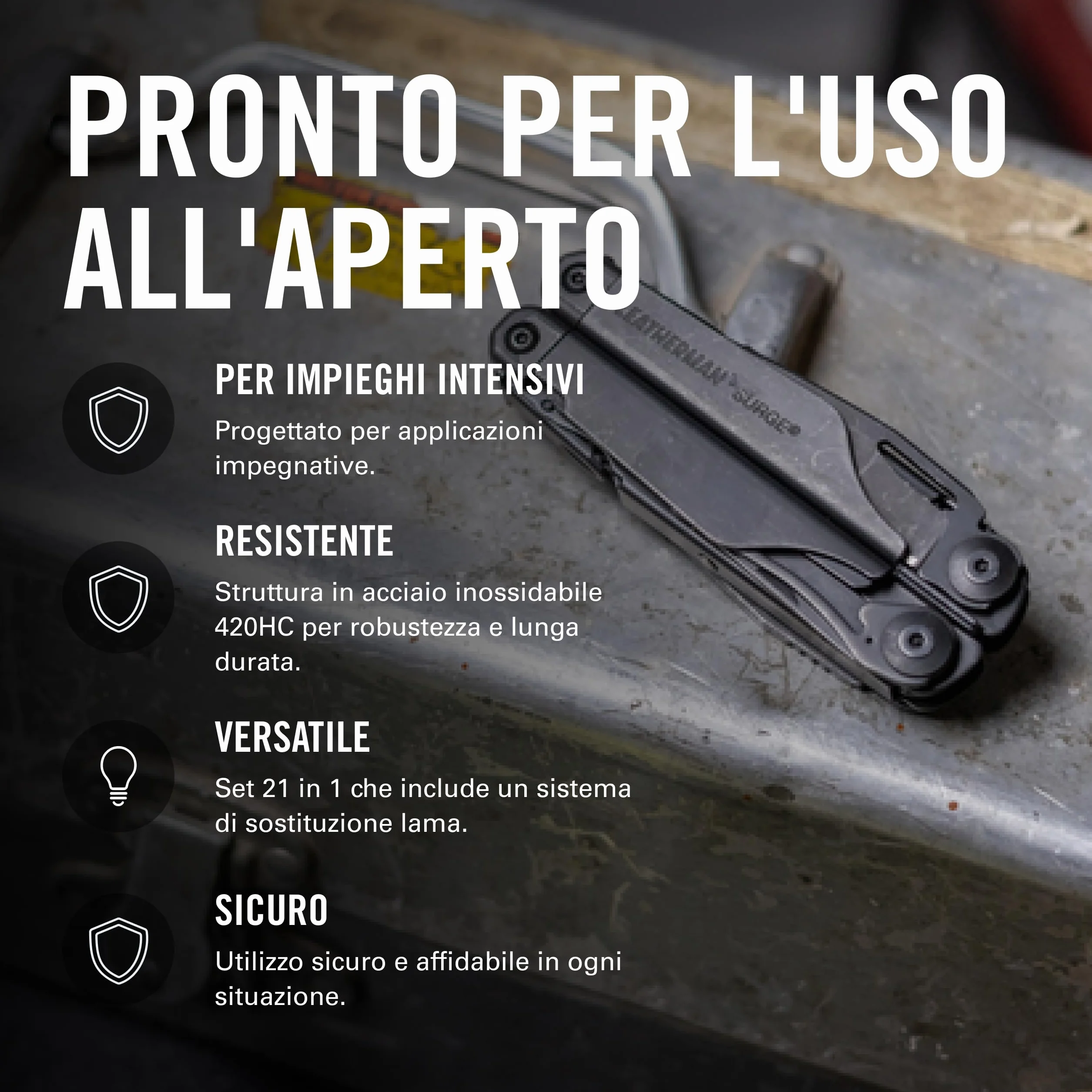 Leatherman Surge Multi-Tool 21 Narzędzi Acciaio Inossidabile