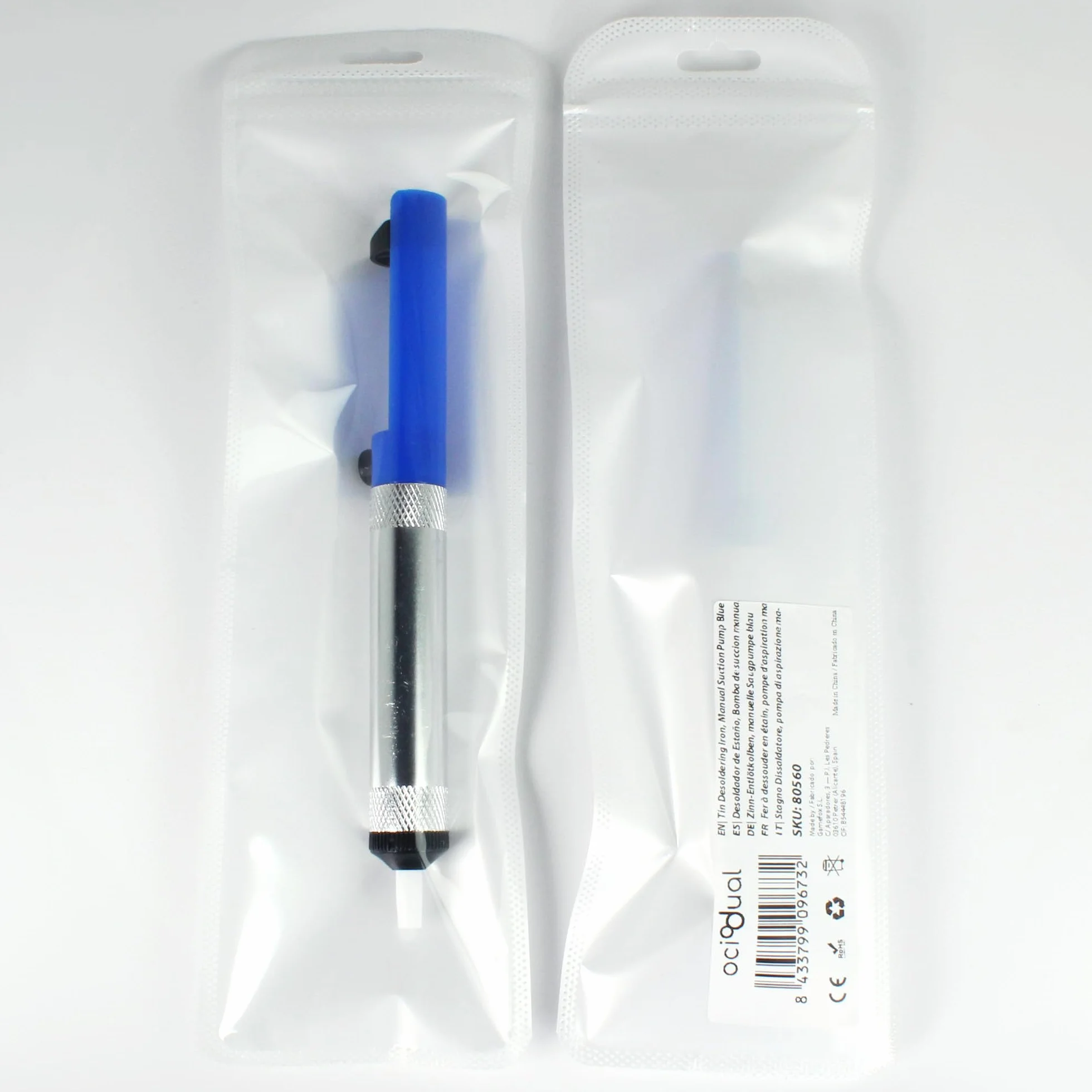OcioDual Dissaldatore Aspiratore Stagno per Schede Elettroniche Blu