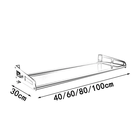 Mensola rimovibile da parete in acciaio inox e portasciugamani – portaoggetti galleggiante antiruggine per cucina e bagno 22 opzioni di dimensioni elegante design argento ideale per asciugamani e