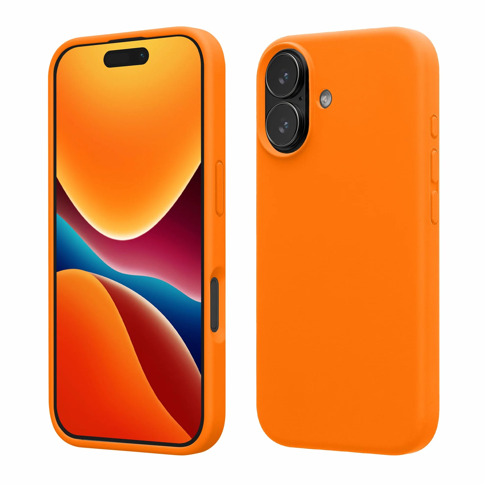 kwmobile Cover per iPhone 17 Custodia - Back Case per Smartphone in Silicone TPU - Protezione Gommata - arancia fruttata